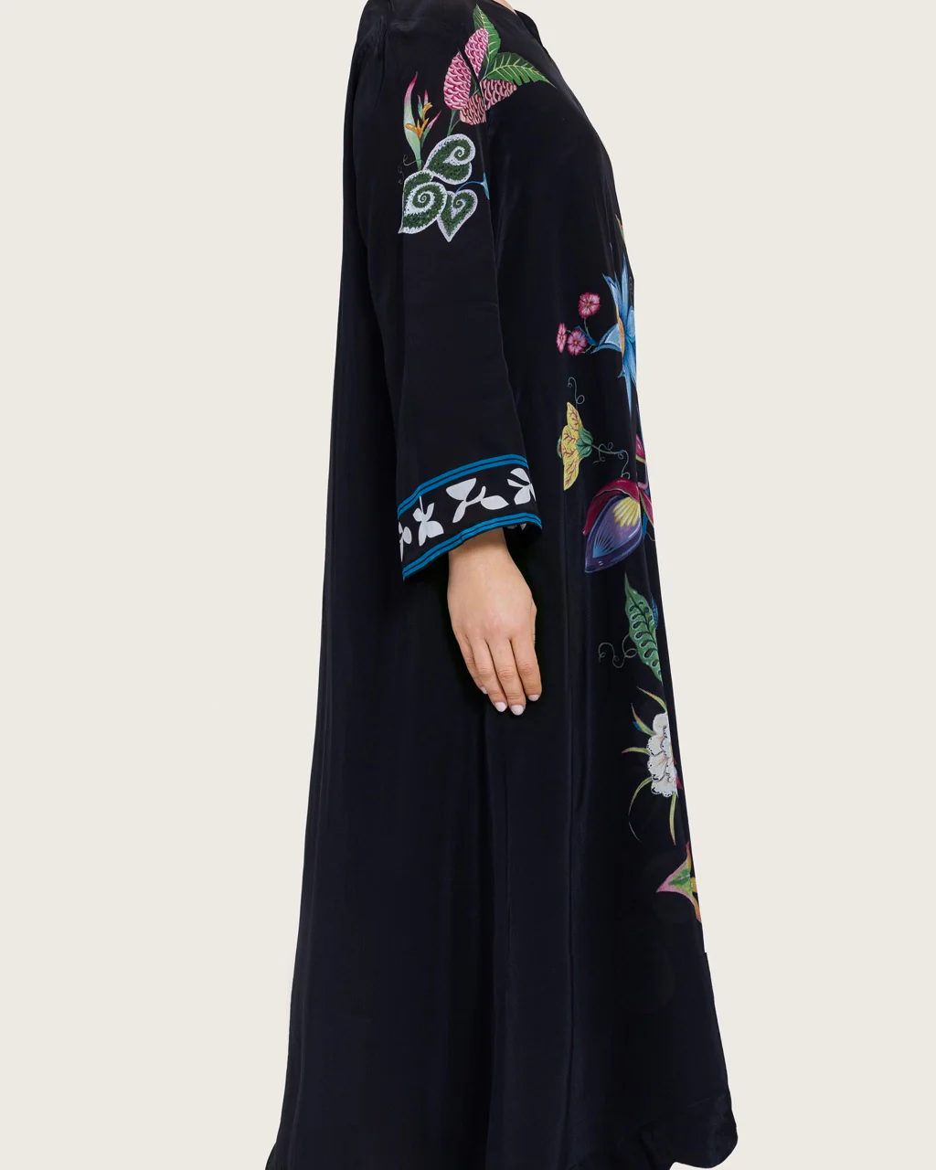 Artistic Floral Maxi Dress with Scalloped Hem - Image 8