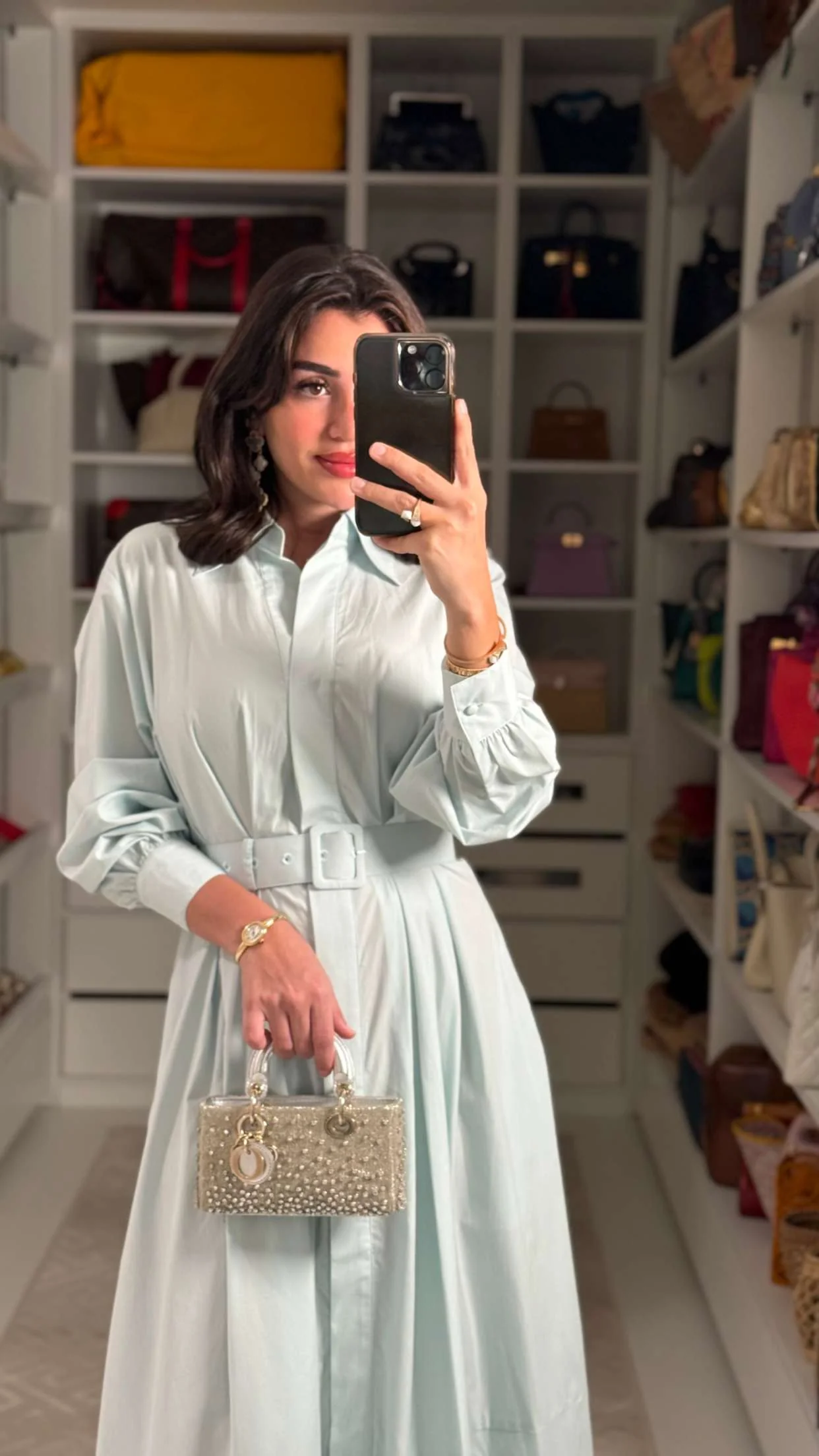 Baby Blue Poplin Shirt Dress - Image 3