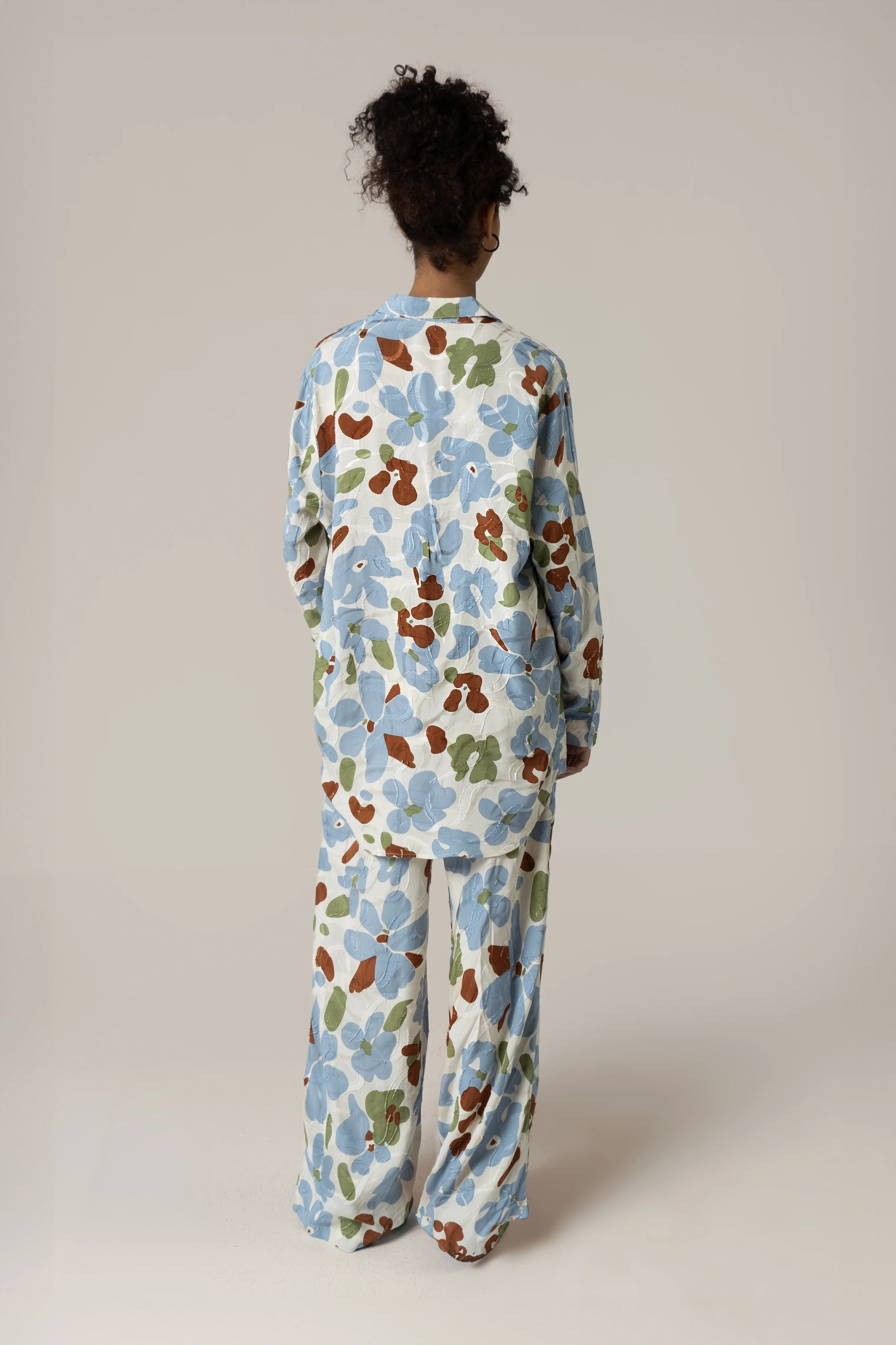 Blue and Brown Printed Co-ord Pant - Image 3