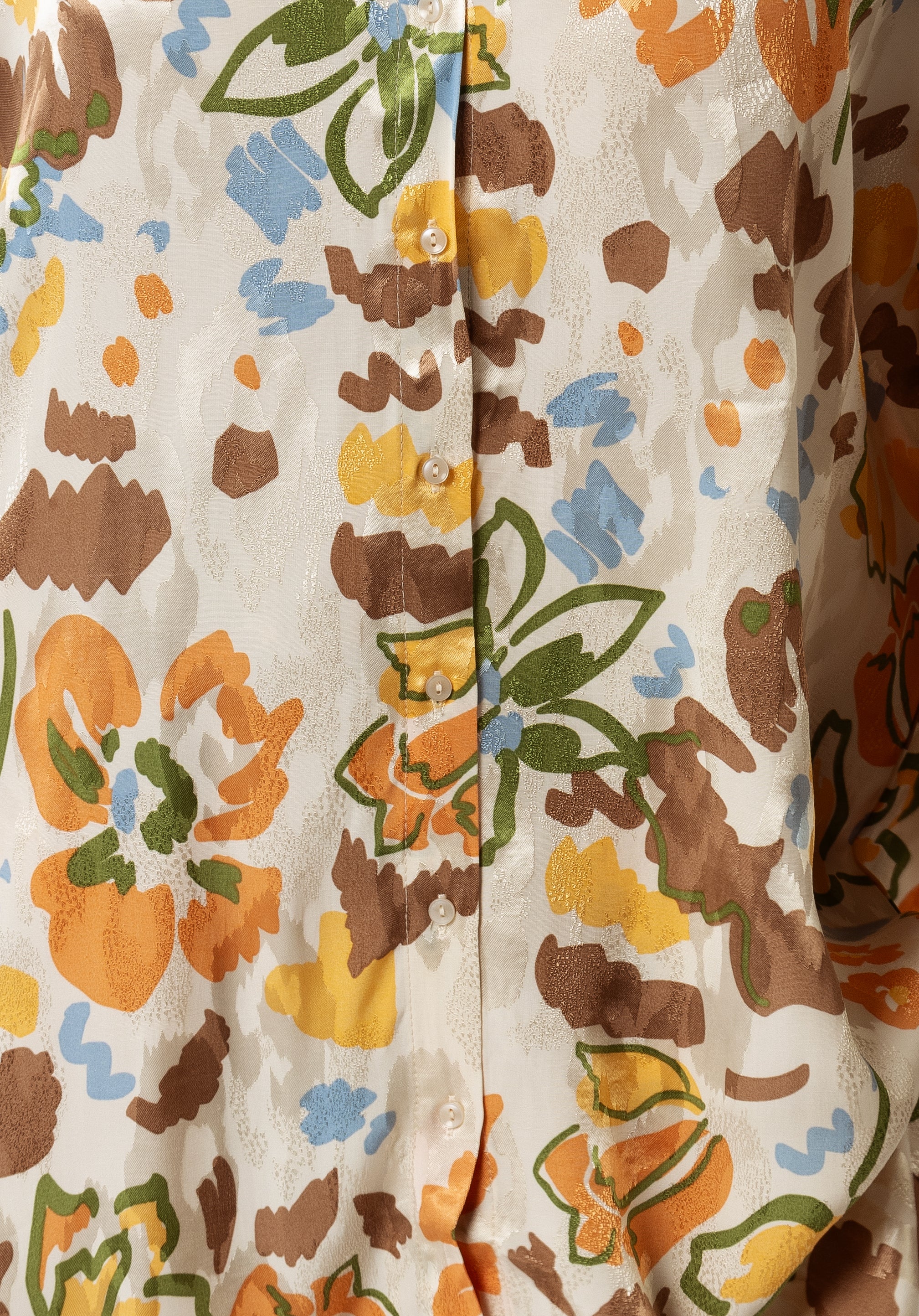 Brown and Orange Printed Co-ord Pant - Image 3