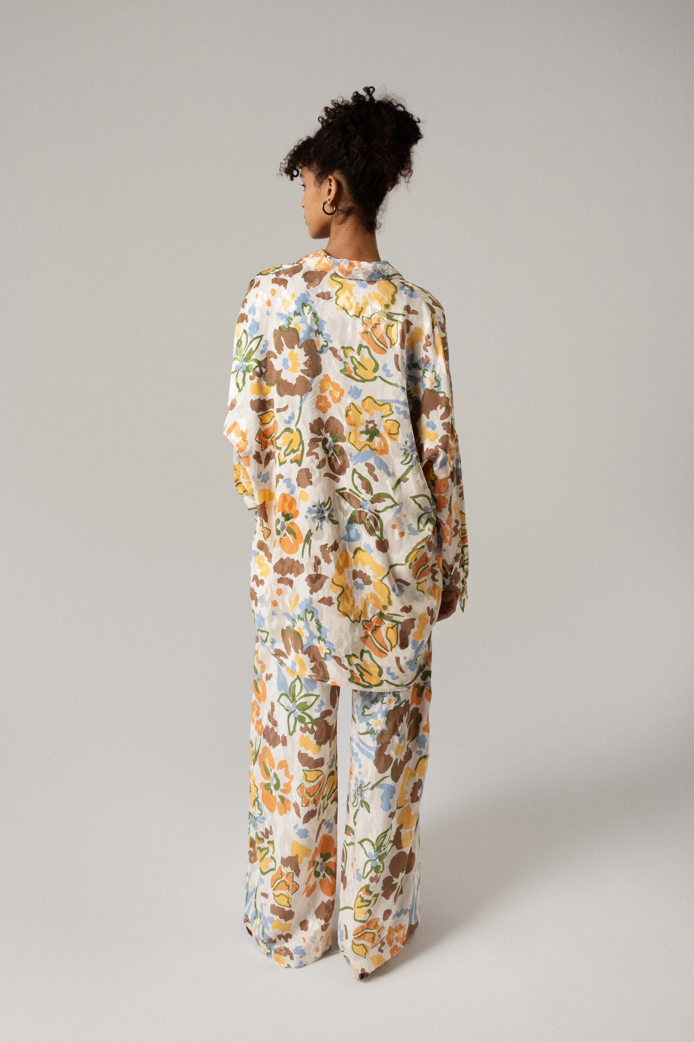 Brown and Orange Printed Co-ord Pant - Image 4