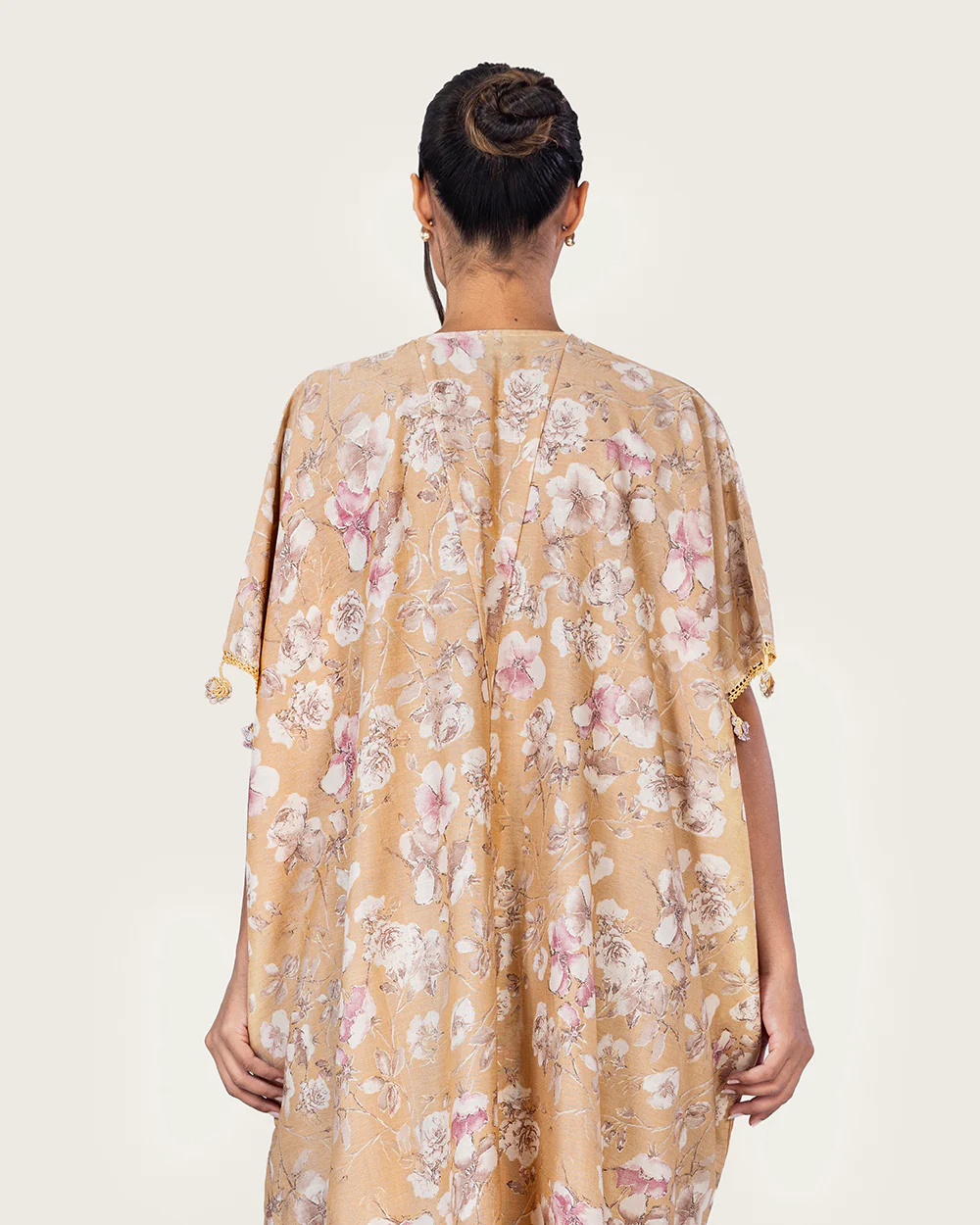 Brown Floral Loose Everyday Kaftan - Image 5