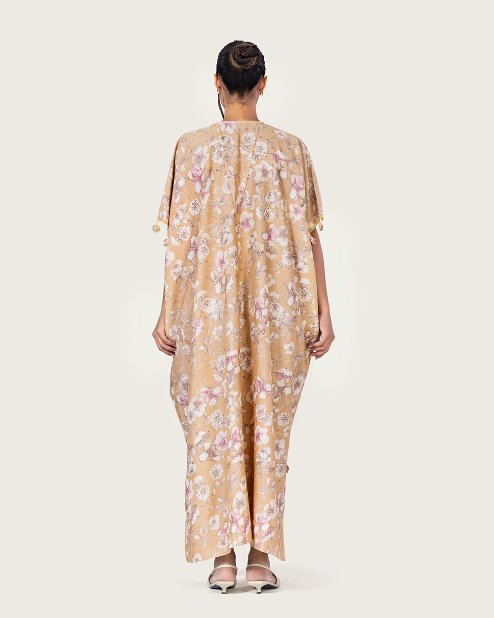 Brown Floral Loose Everyday Kaftan - Image 6