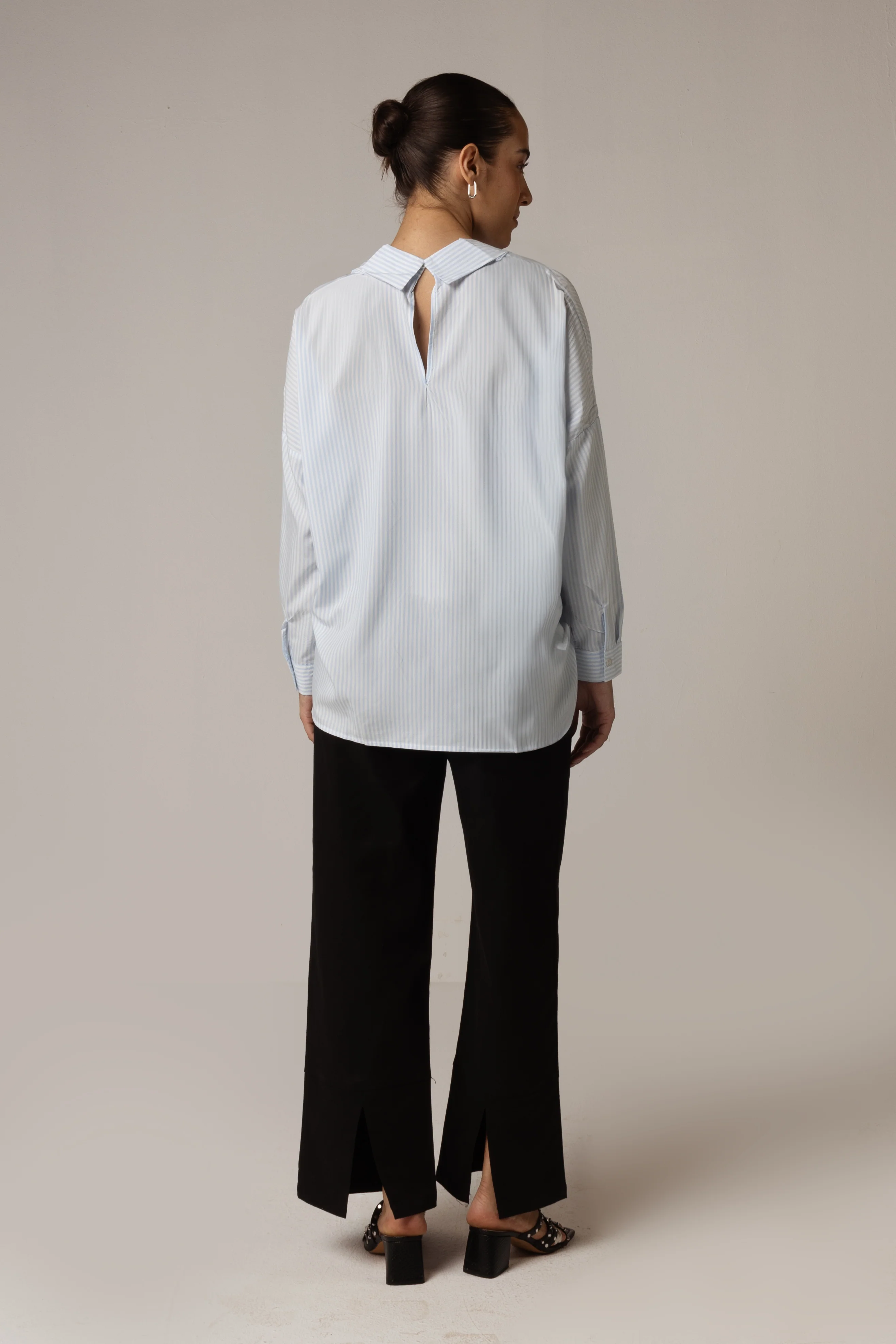 Classic Light Blue Striped Shirt - Image 3