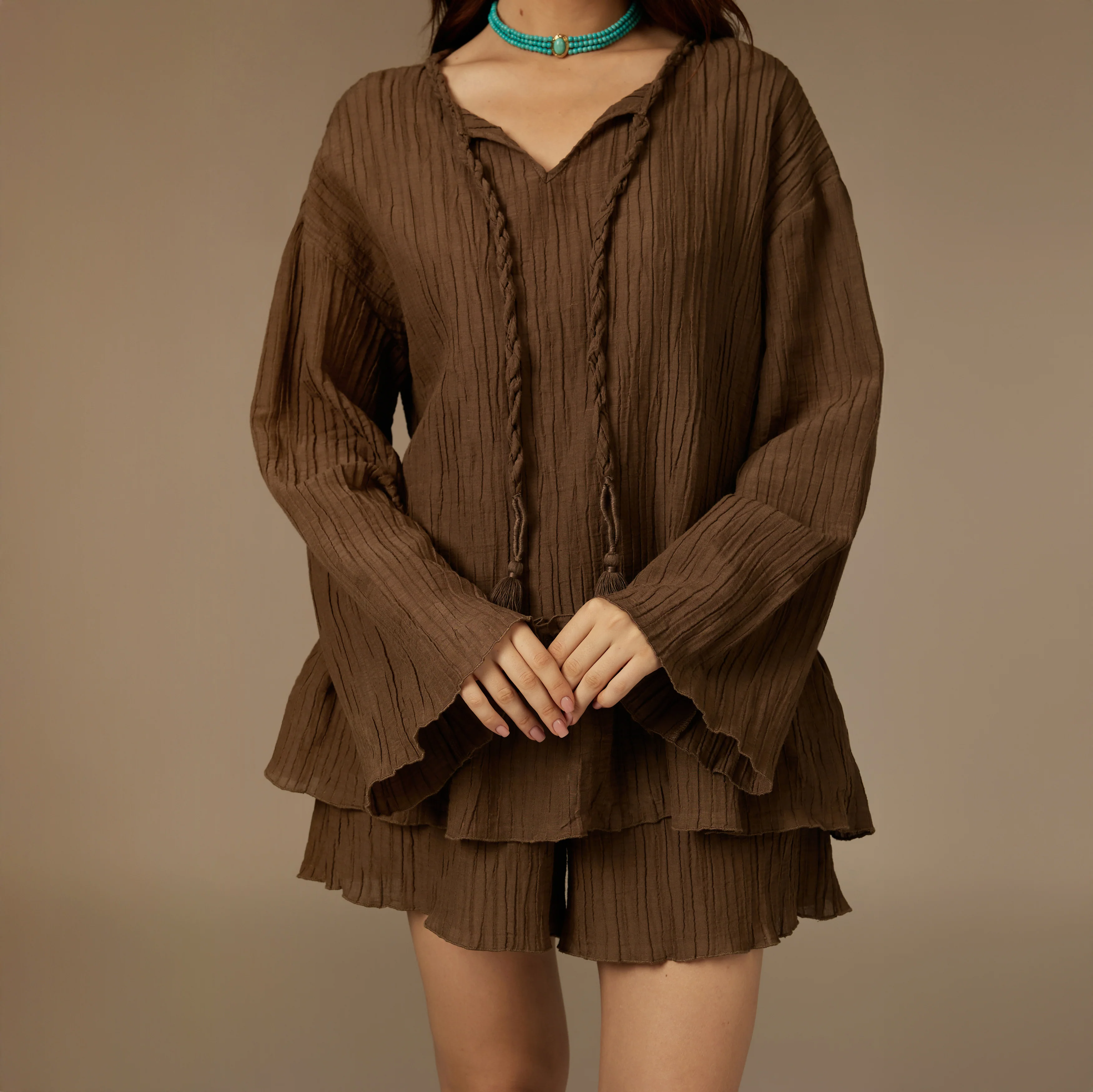 Brown Earthy Textured Cotton Set - Image 3