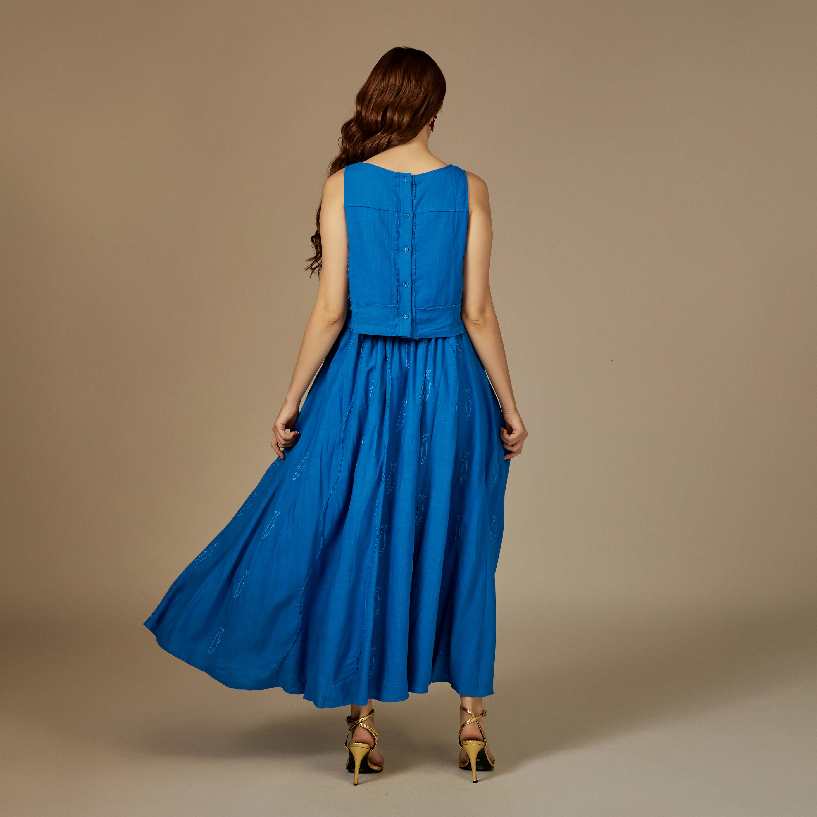 Blue Fish Embroidered Set - Image 3