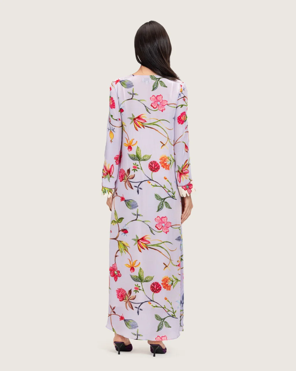 Floral Printed Maxi Dress with Beaded Embroidery - Image 10