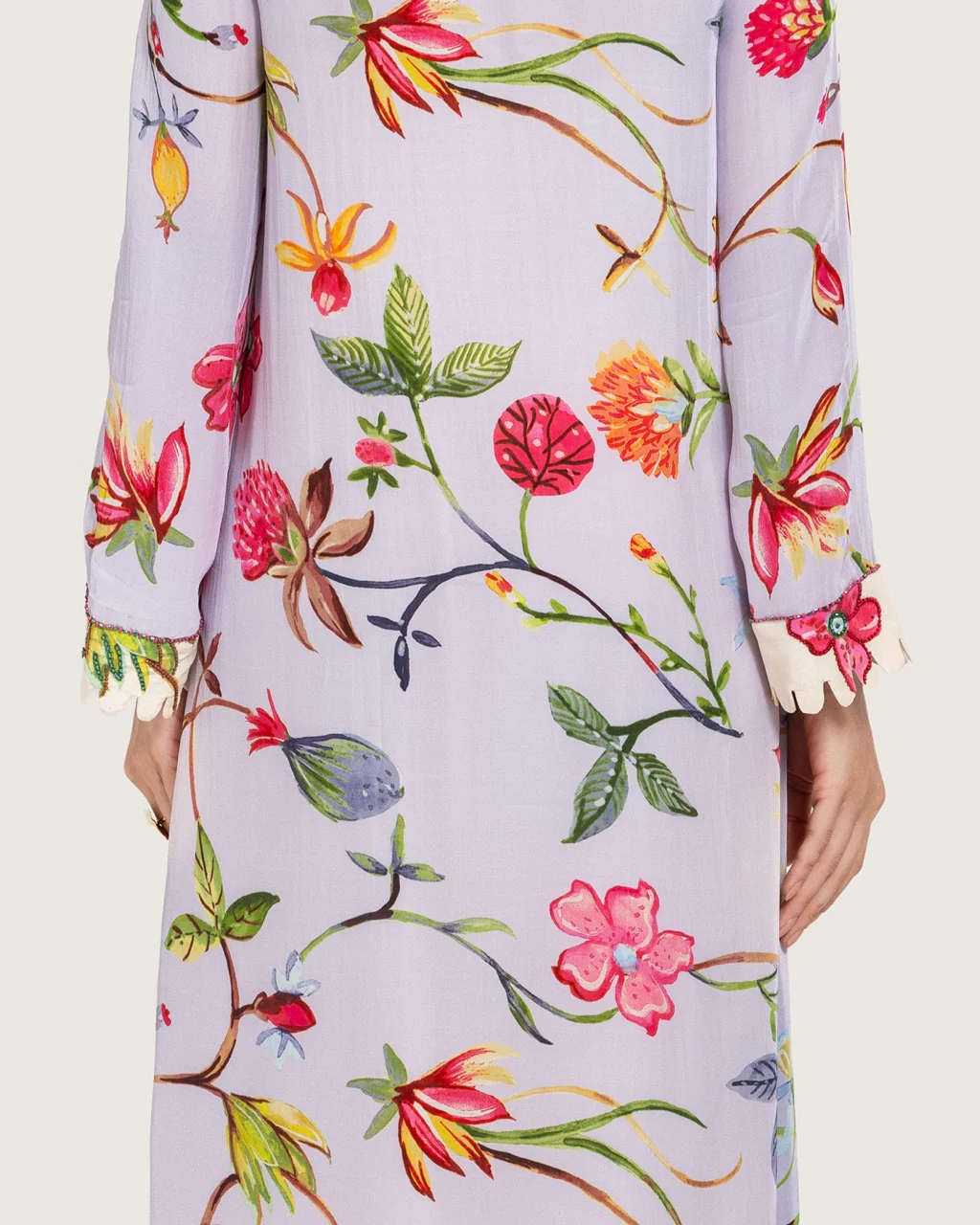 Floral Printed Maxi Dress with Beaded Embroidery - Image 11