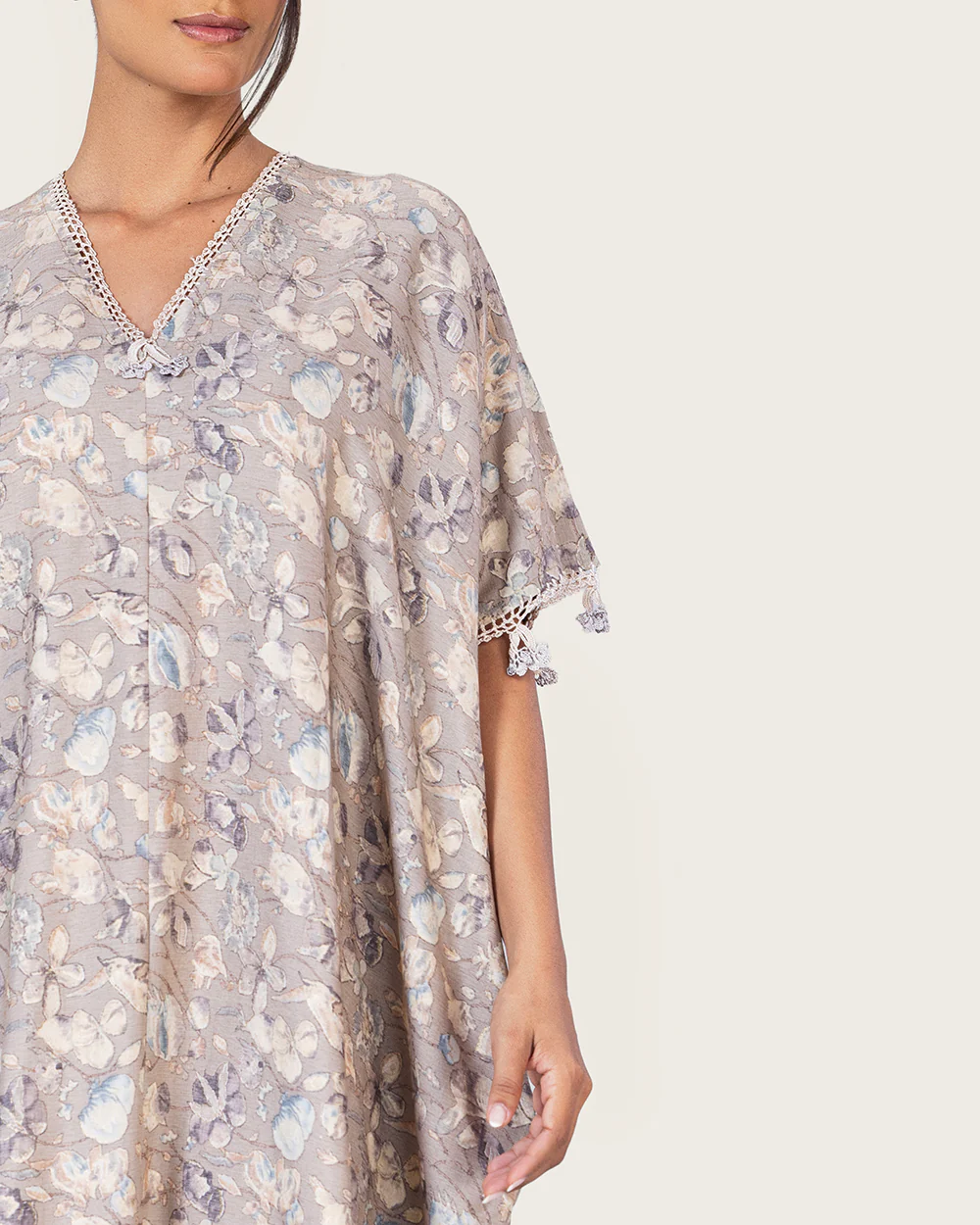 Gray Loose Everyday Kaftan - Image 11