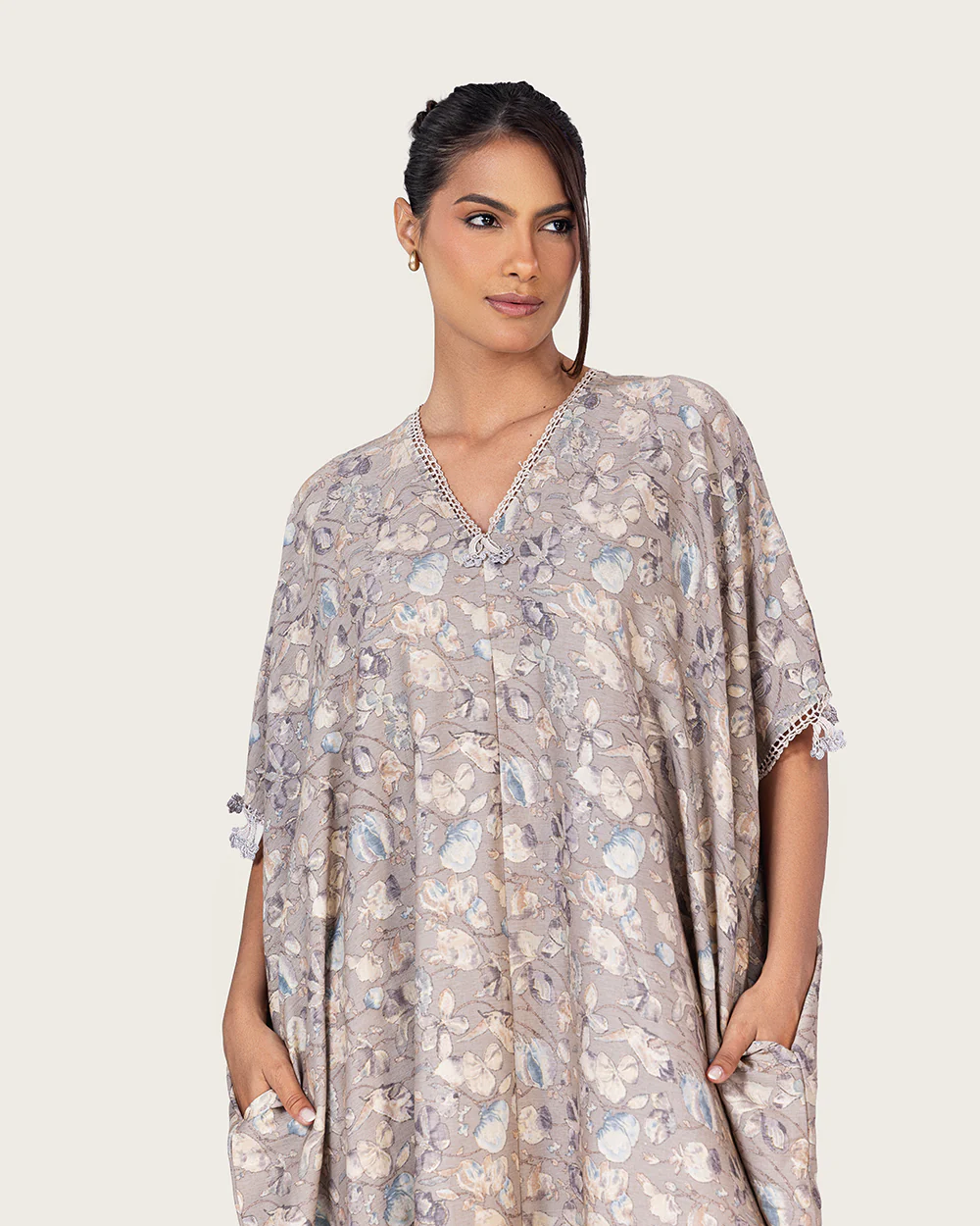 Gray Loose Everyday Kaftan - Image 12