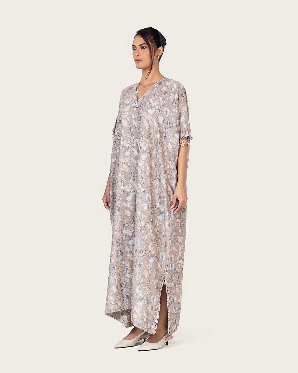 Gray Loose Everyday Kaftan - Image 2
