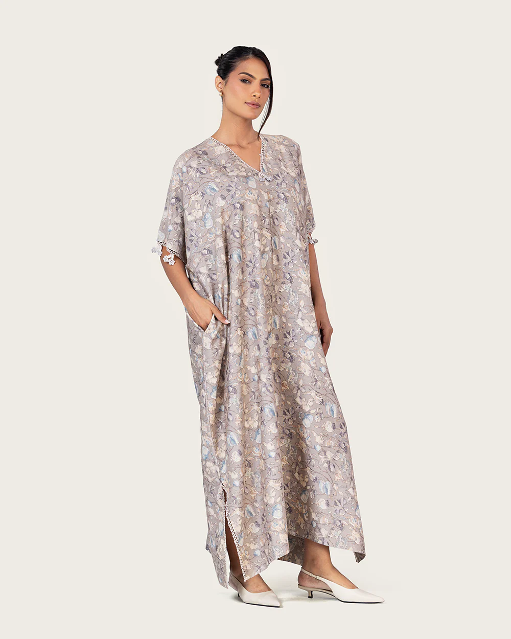 Gray Loose Everyday Kaftan - Image 3