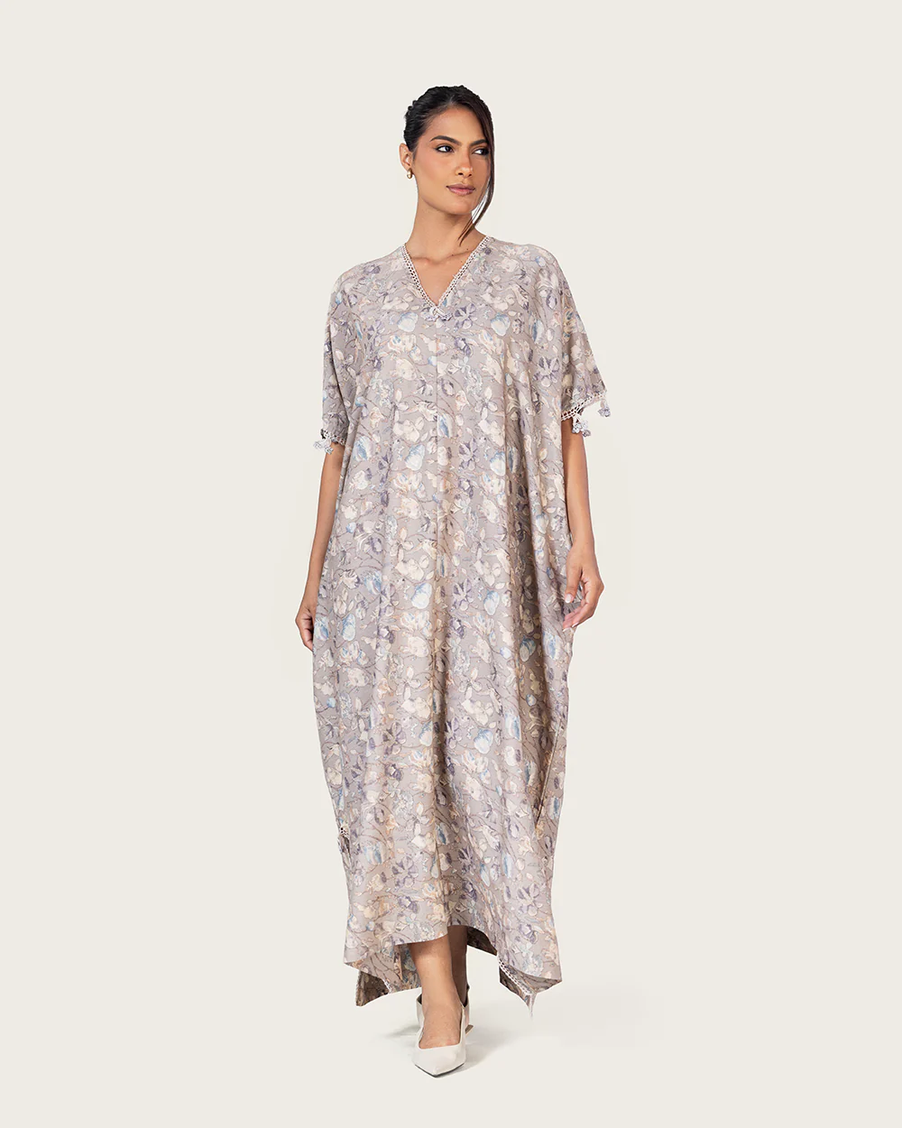 Gray Loose Everyday Kaftan - Image 4