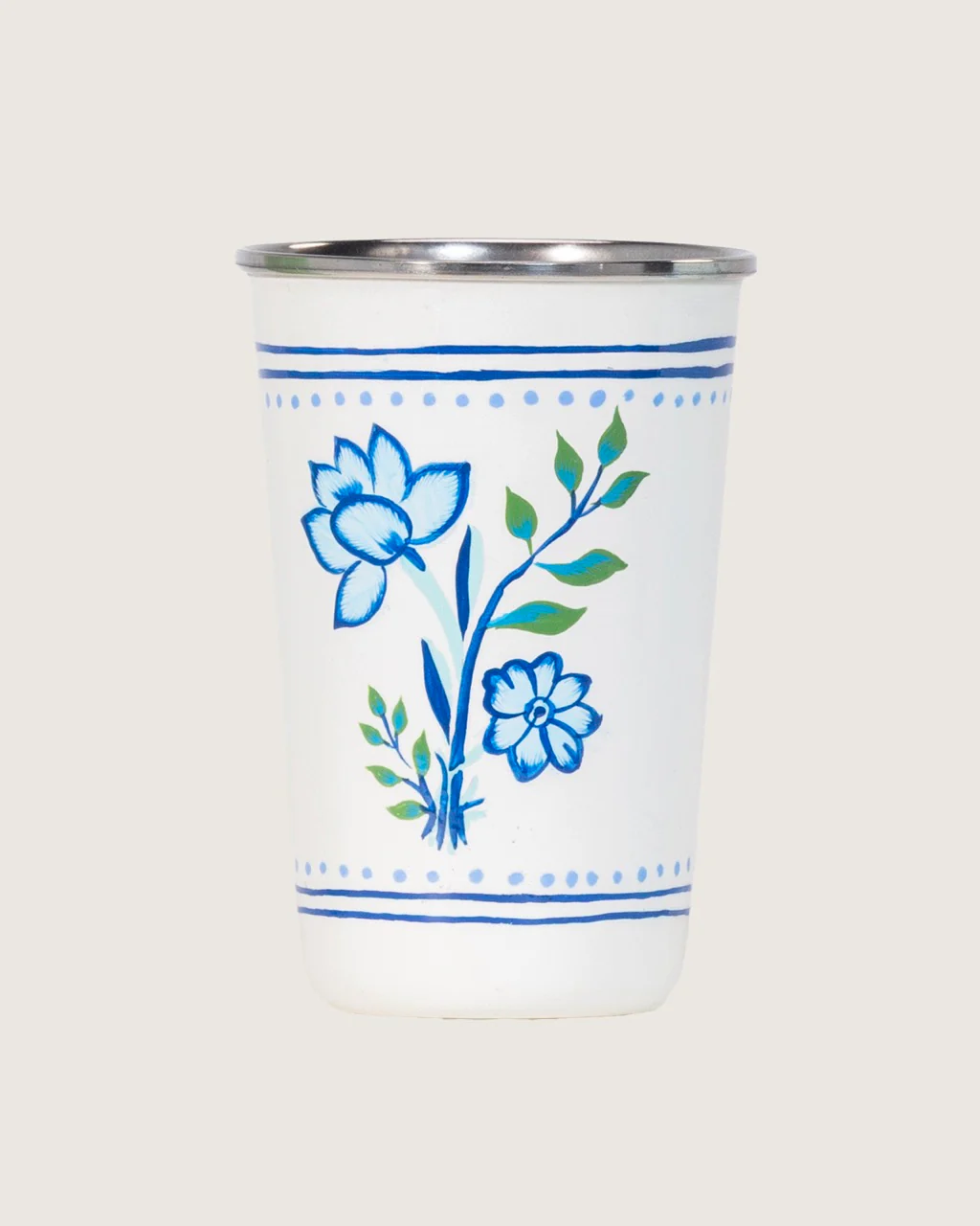 Hand-Painted Blue Meadow Tumbler 4 Piece Set - Image 3