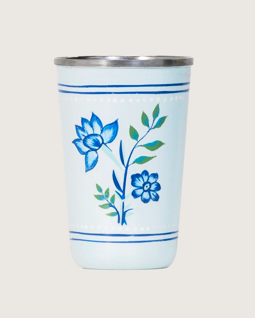 Hand-Painted Blue Meadow Tumbler 4 Piece Set - Image 4