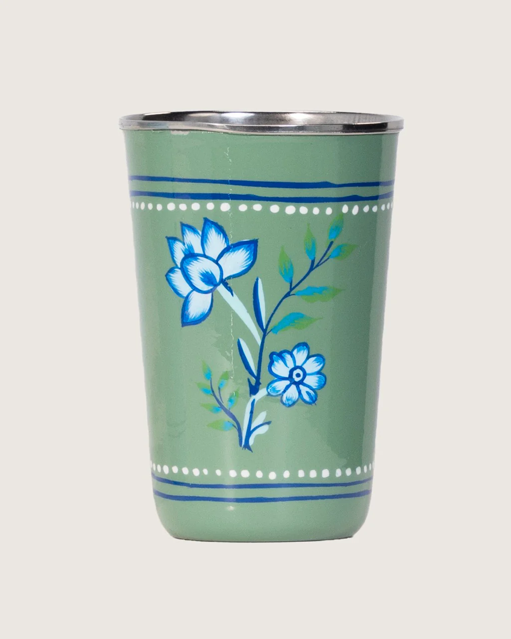 Hand-Painted Blue Meadow Tumbler 4 Piece Set - Image 5