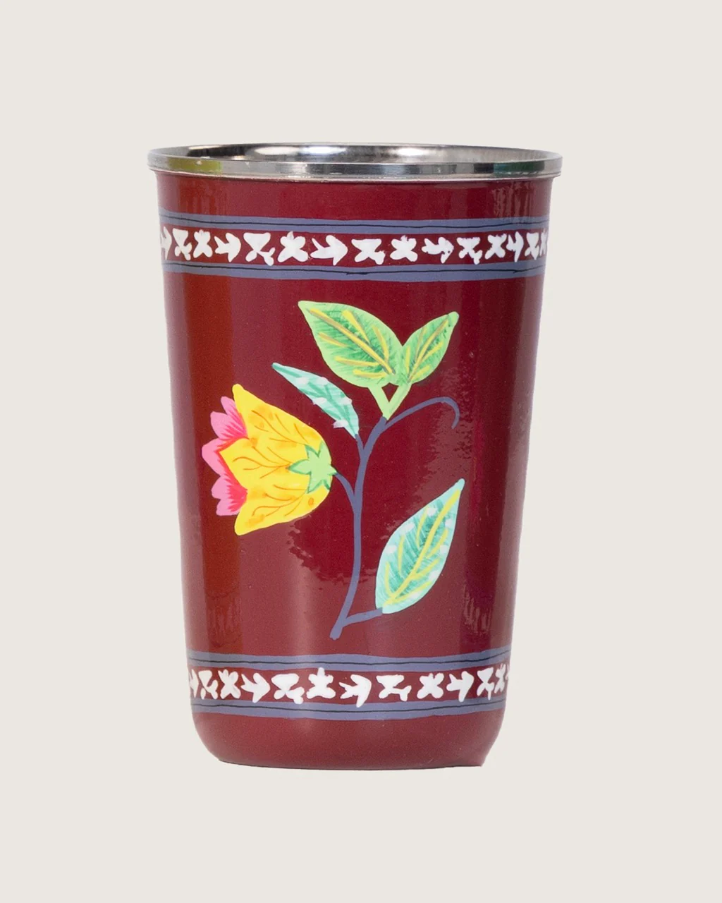 Hand-Painted Folk Floral Tumbler 4 Piece Set - Image 3