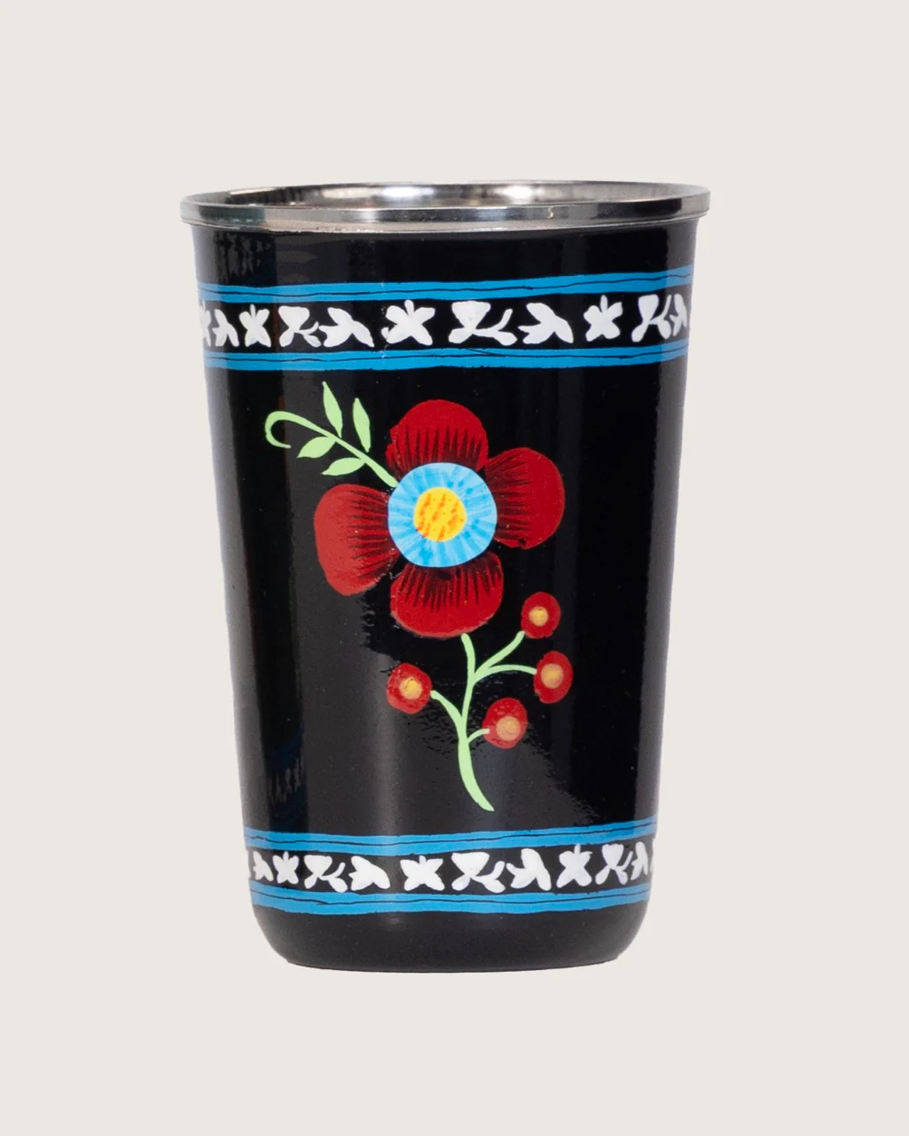 Hand-Painted Folk Floral Tumbler 4 Piece Set - Image 4