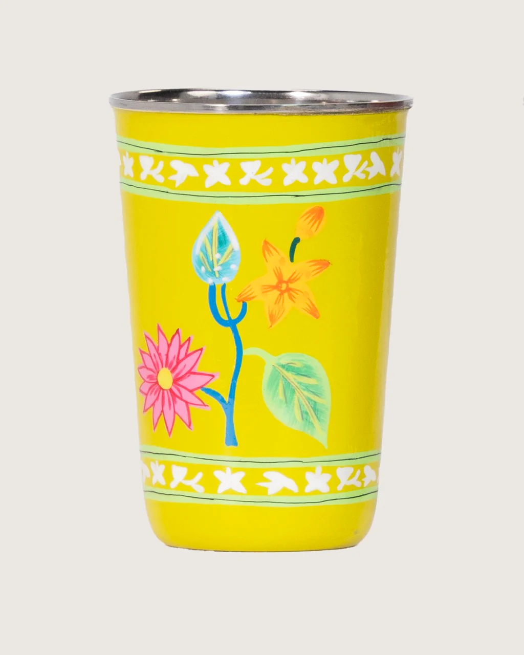 Hand-Painted Folk Floral Tumbler 4 Piece Set - Image 5