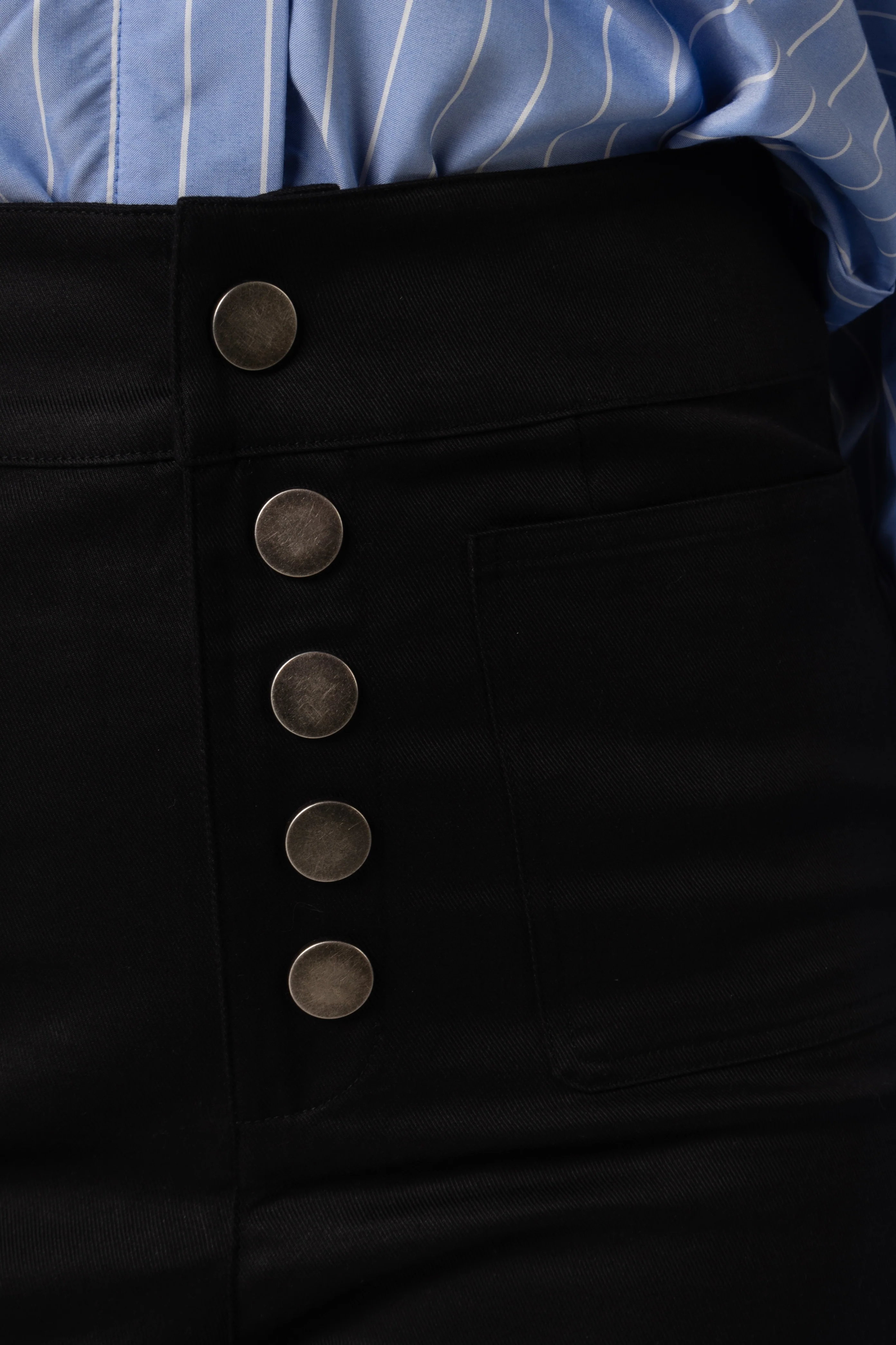 High Waisted Twill Black Pants - Image 3