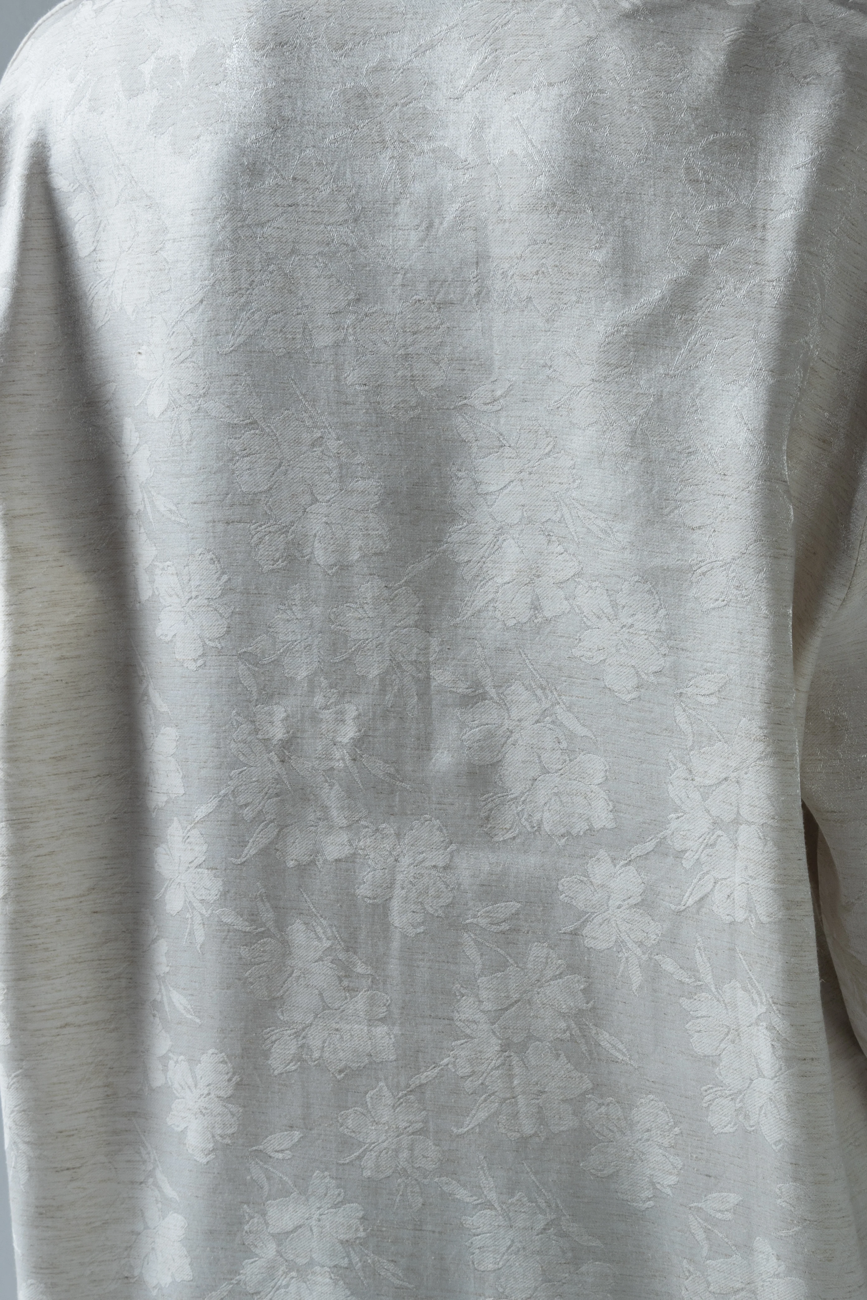 Jaquard Oversized Shirt with Shimmery Effect - White - Image 4