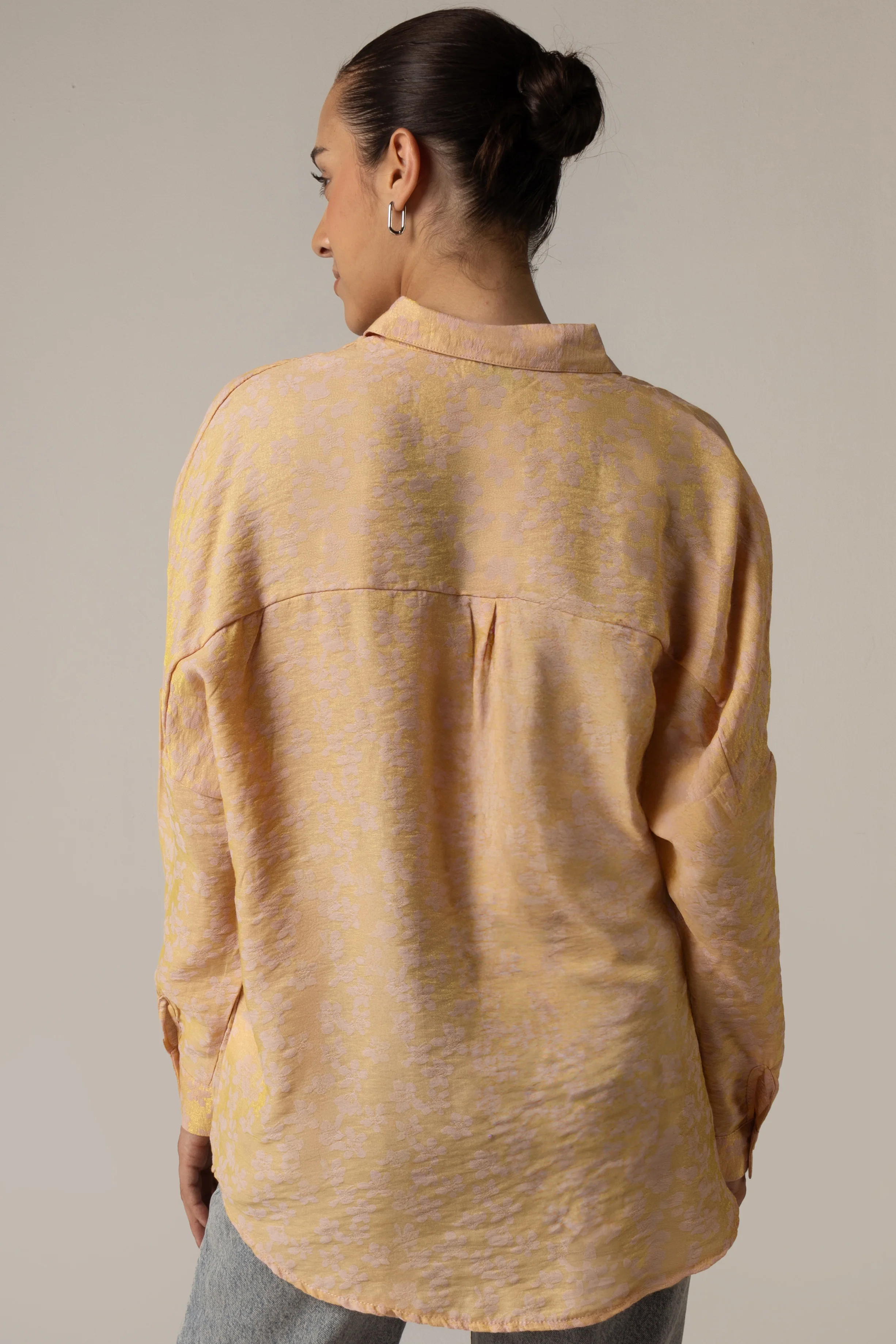 Jaquard Oversized Shirt with Shimmery Effect - Image 3