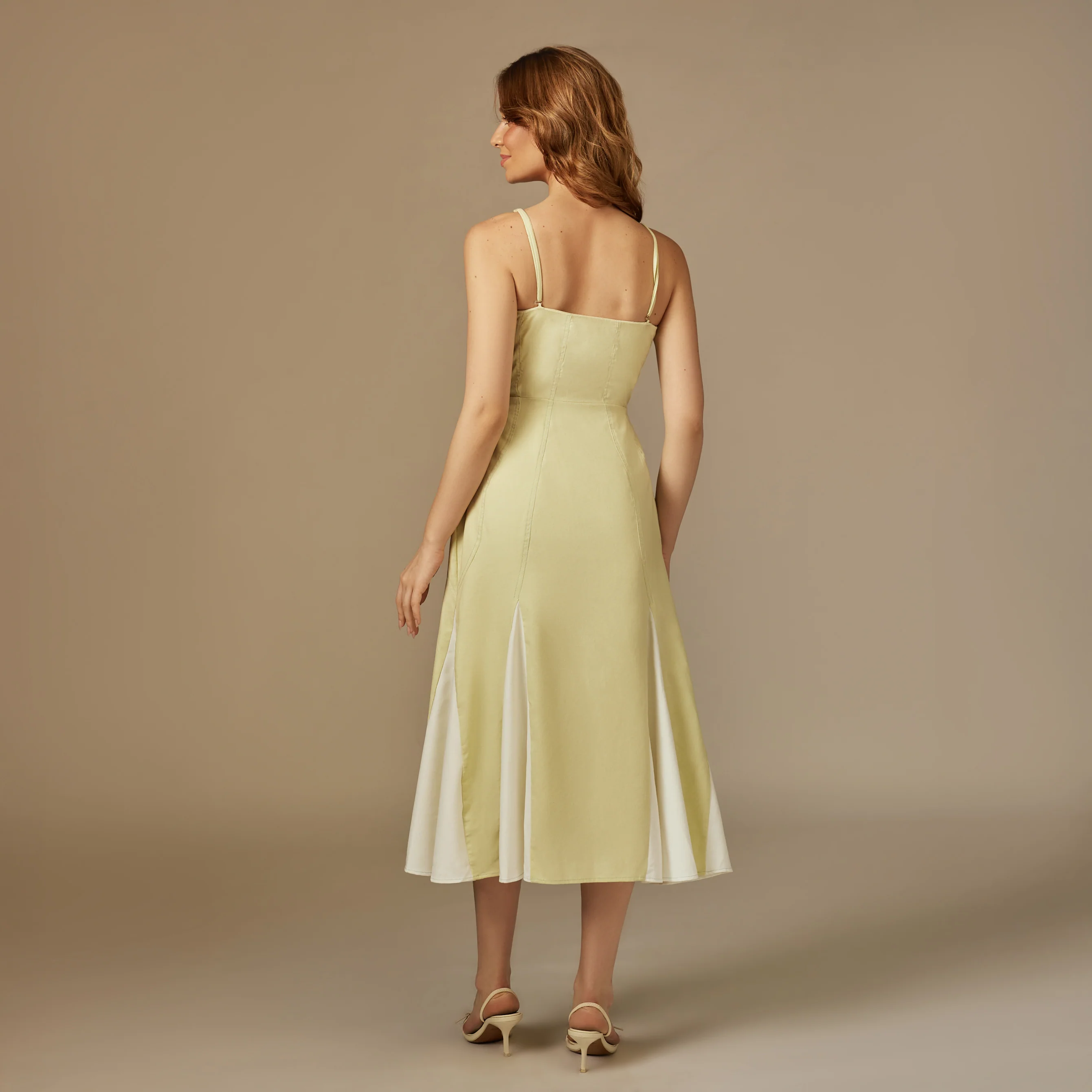 Lemon Yellow Reef Linen Dress - Image 3