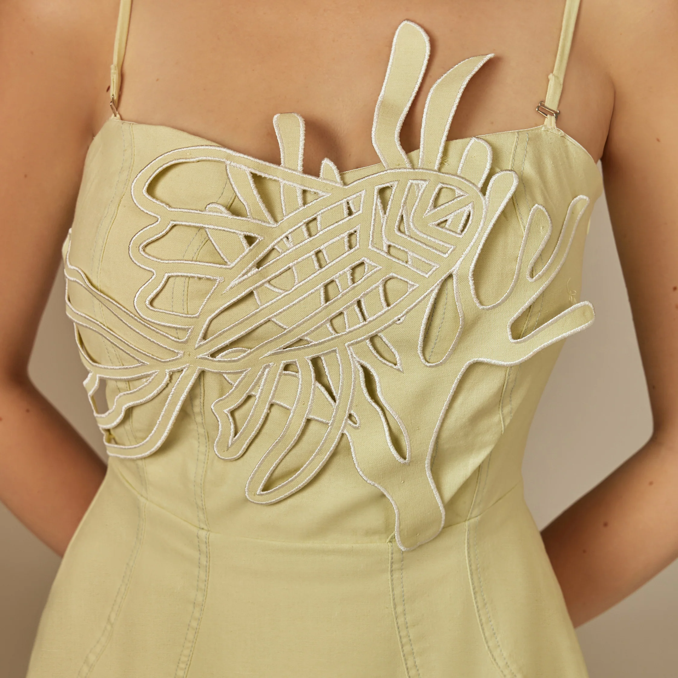 Lemon Yellow Reef Linen Dress - Image 5