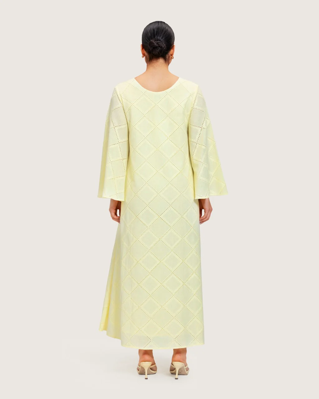 Loose Eyelet Cotton Dress with Handmade Beaded & Sequin Embellishments - Image 6