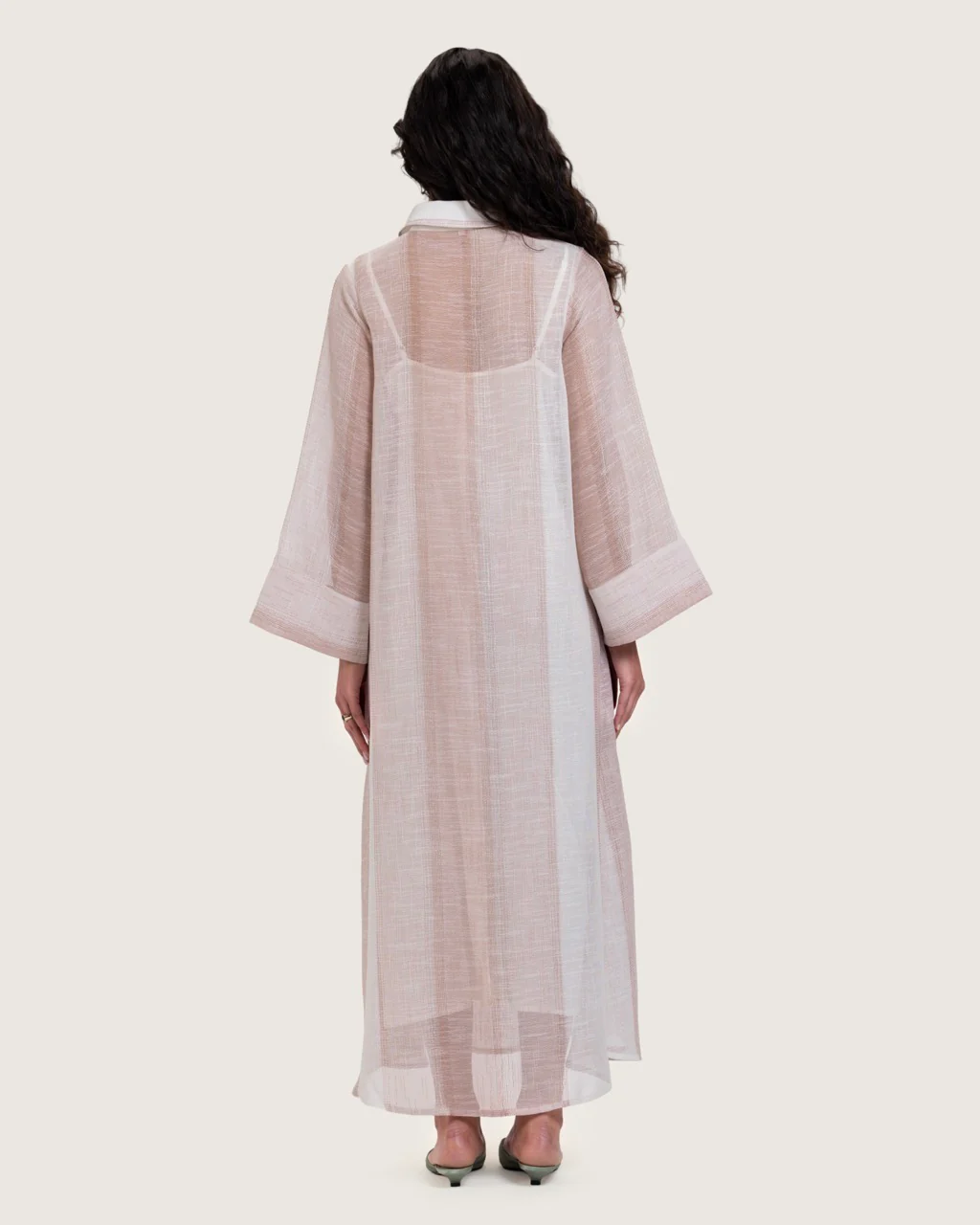 Maxi Shirt Dress with Handcrafted Floral Embroidery - Image 4