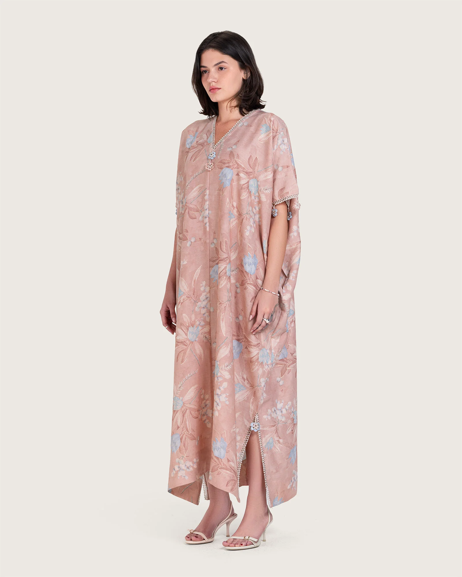 Pastel Pink Loose Everyday Kaftan - Image 2