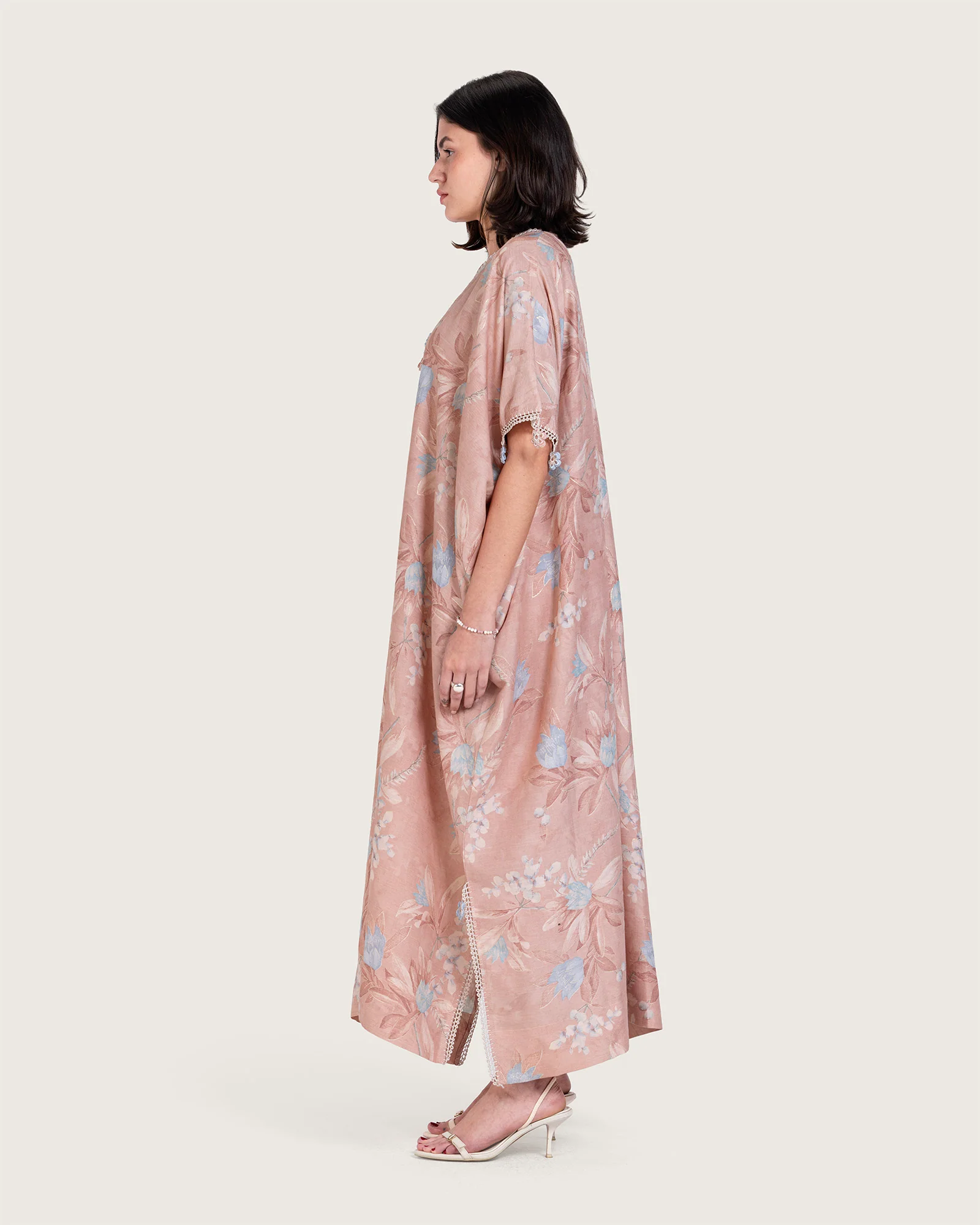 Pastel Pink Loose Everyday Kaftan - Image 3
