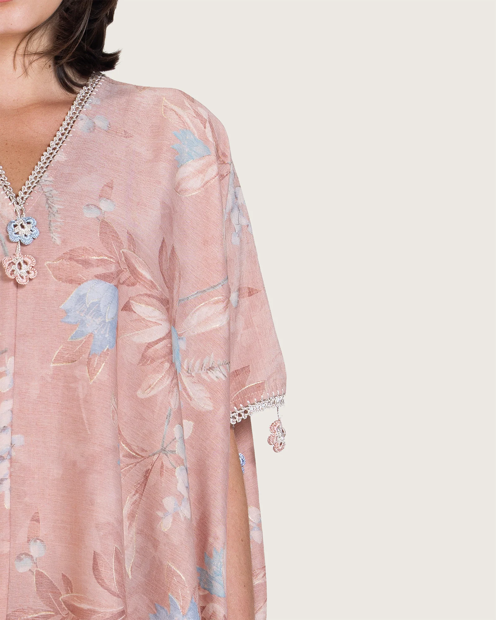 Pastel Pink Loose Everyday Kaftan - Image 8