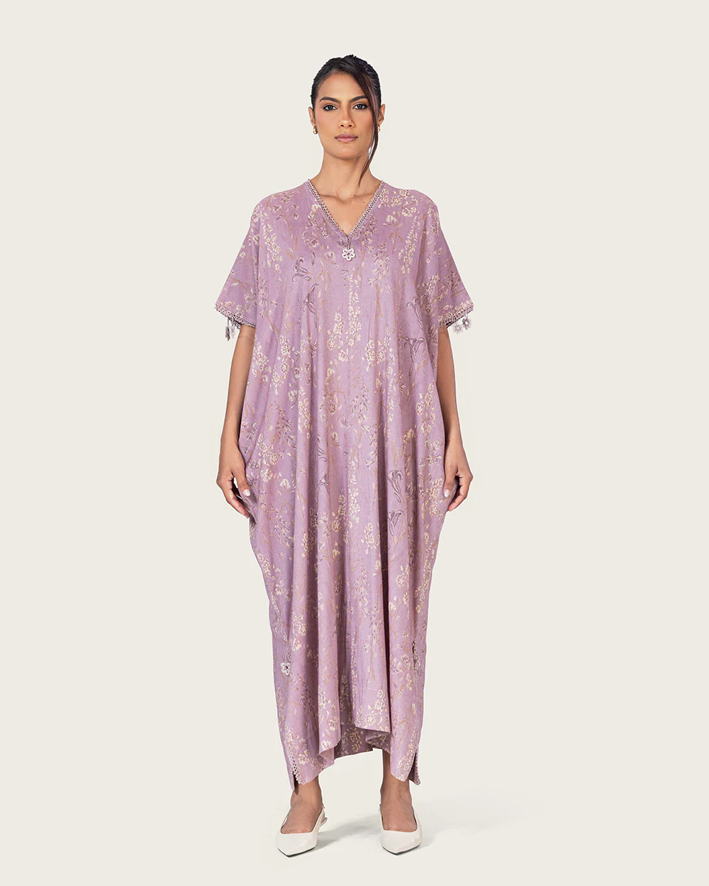 Pastel purple Loose Everyday Kaftan - Image 2