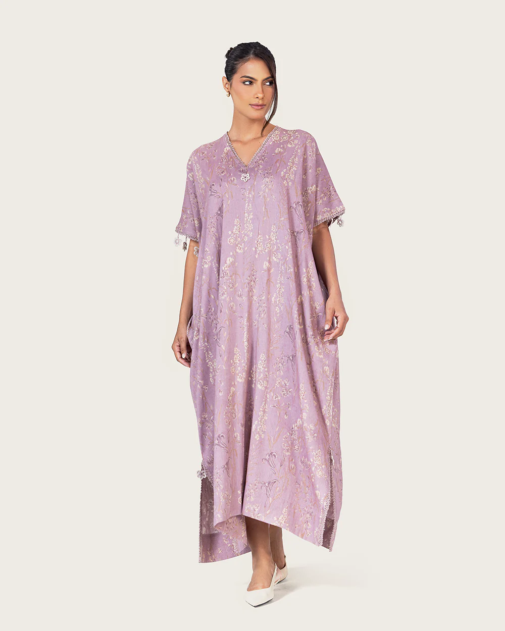 Pastel purple Loose Everyday Kaftan - Image 3