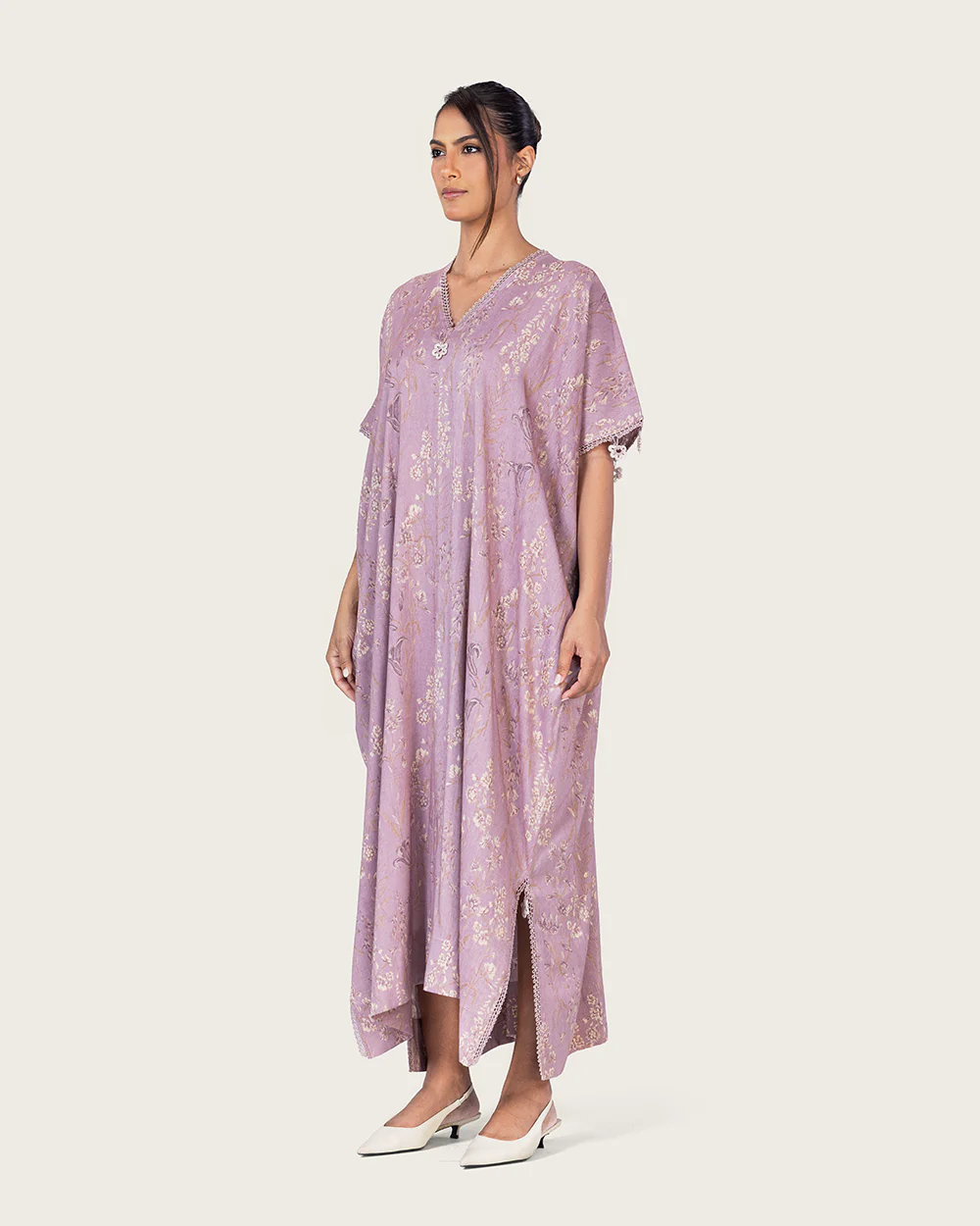 Pastel purple Loose Everyday Kaftan - Image 4