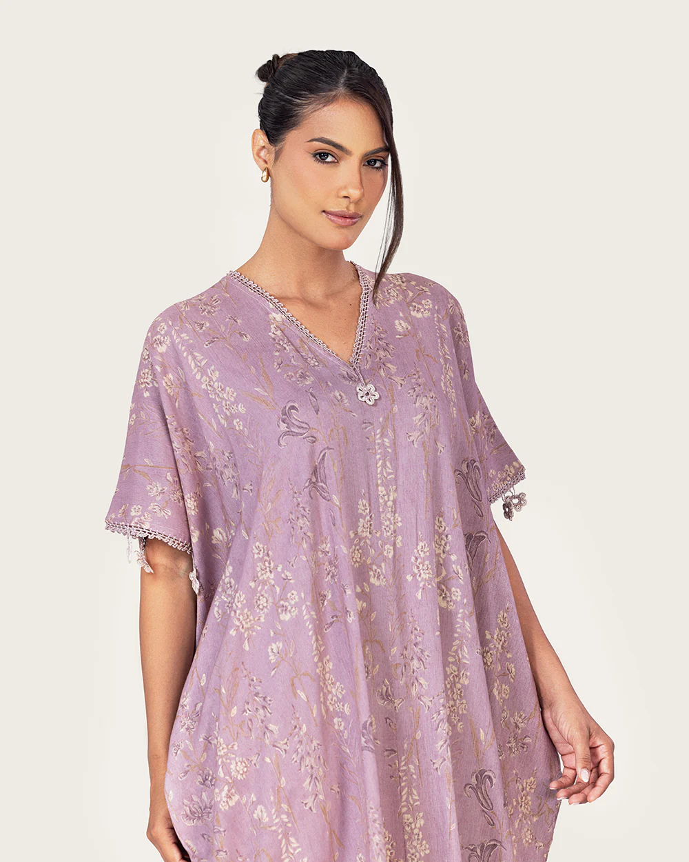 Pastel purple Loose Everyday Kaftan - Image 8
