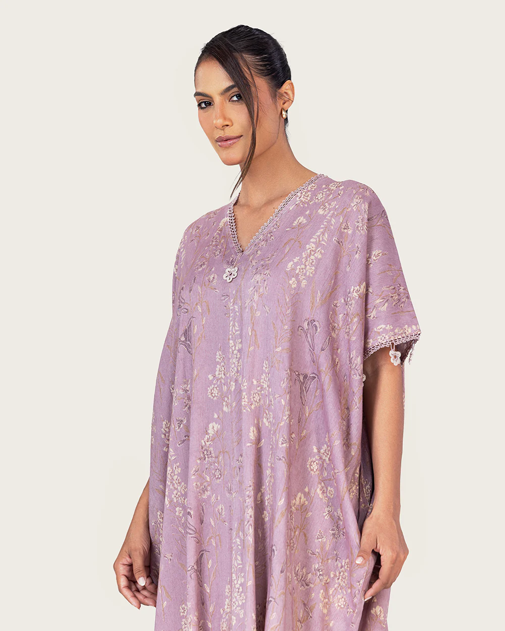 Pastel purple Loose Everyday Kaftan - Image 9