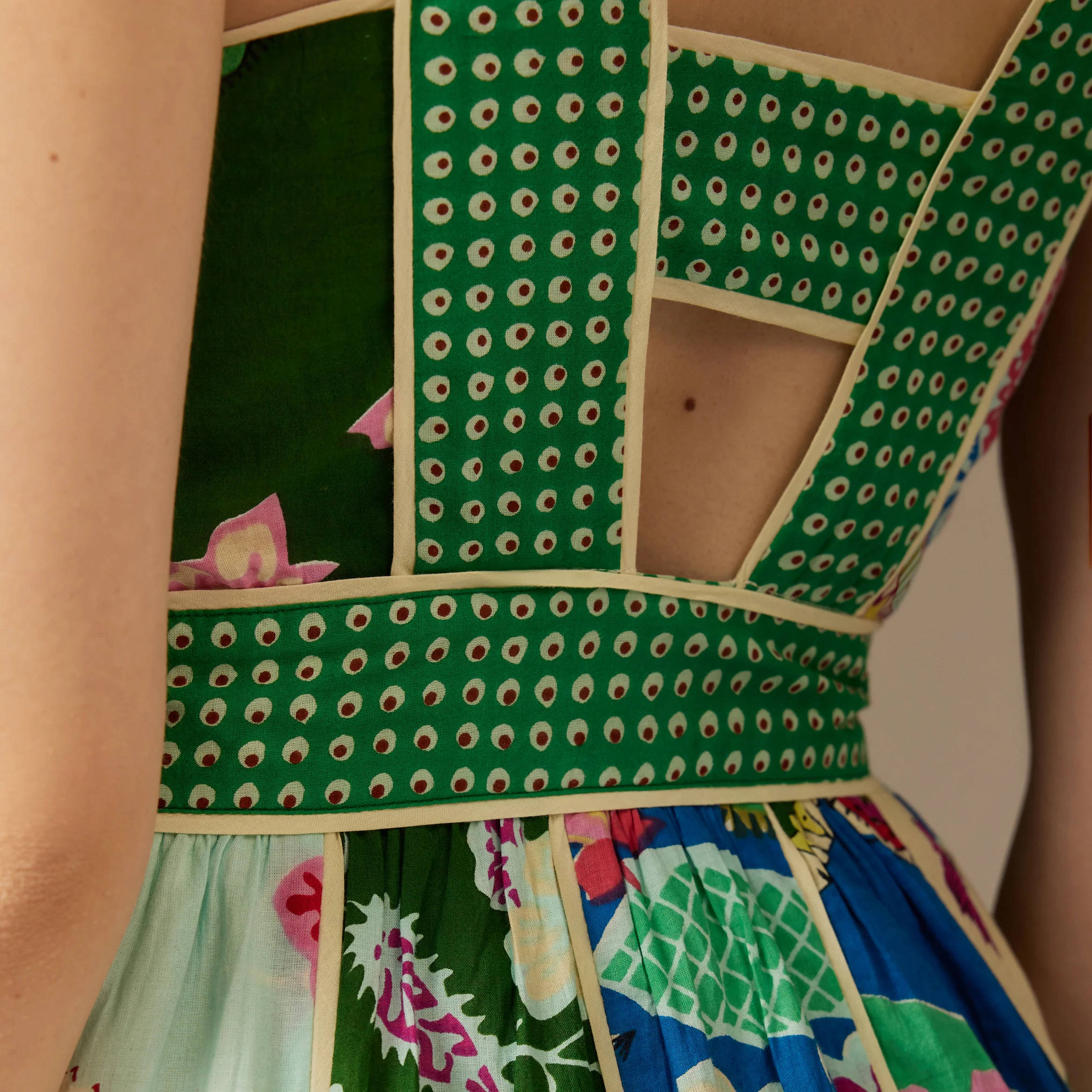Green Printed Cotton Maxi Dress - Image 5