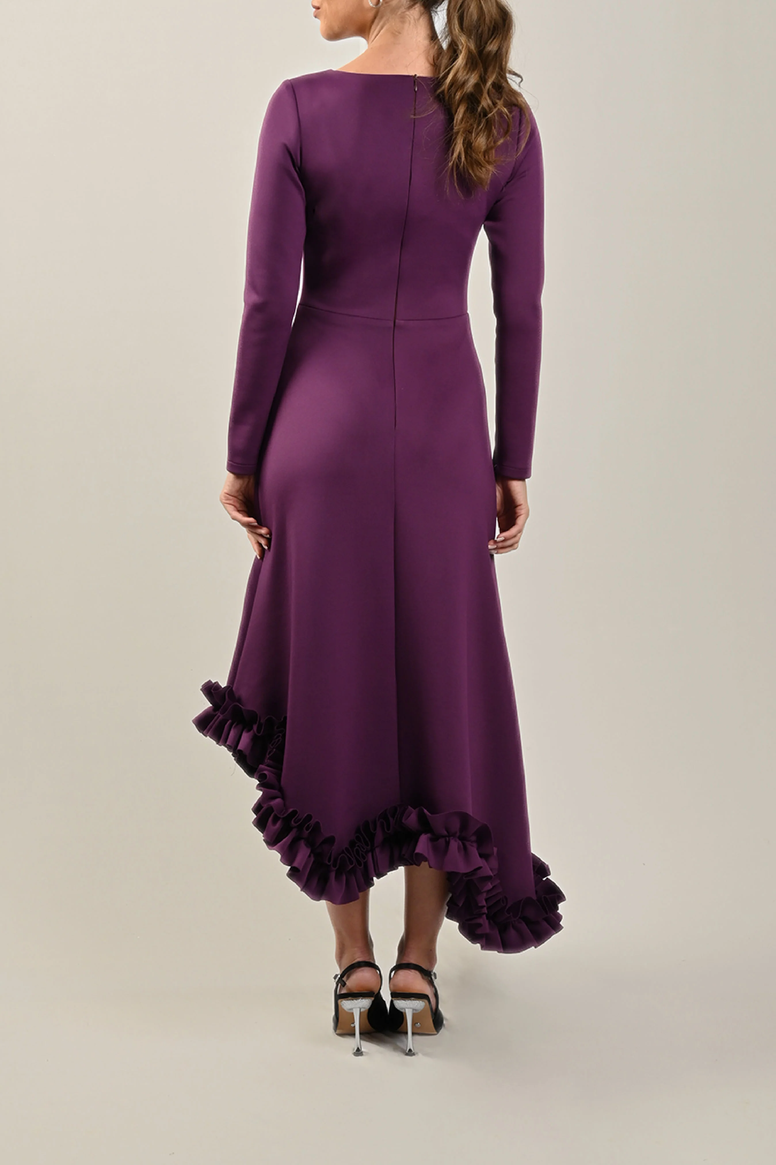 Purple Ruffled Hem Dress - Image 4