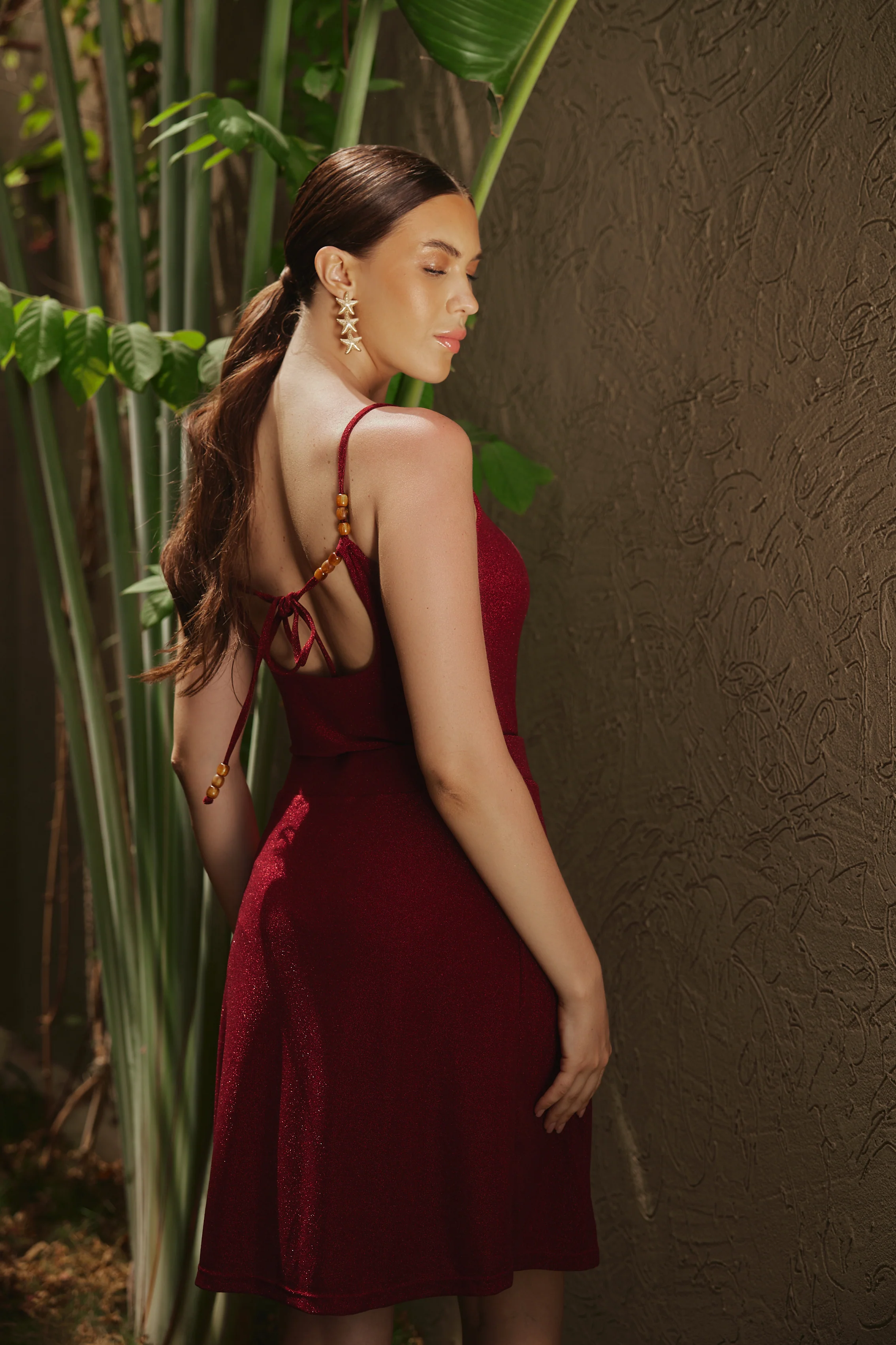 Red Shimmery Two-Piece Swim Set - Image 5