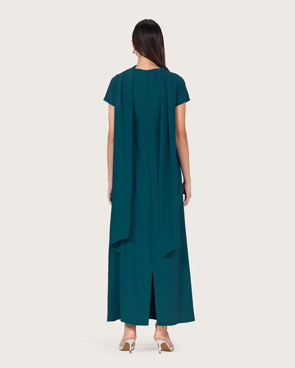 Teal Green Maxi Dress with Beaded Embellishments - Image 8
