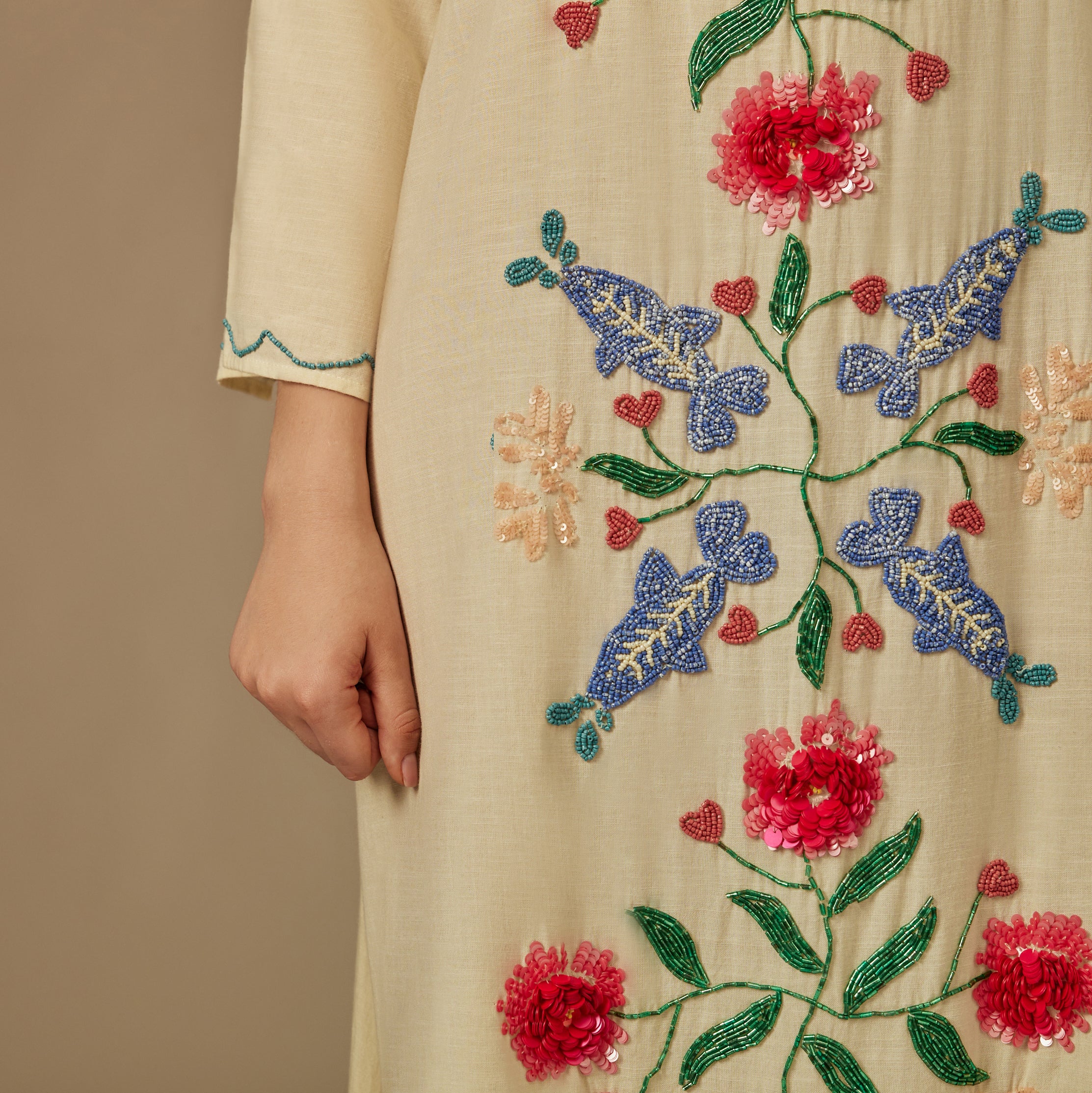 Yellow The Garden of Najel Embellished Dress - Image 3
