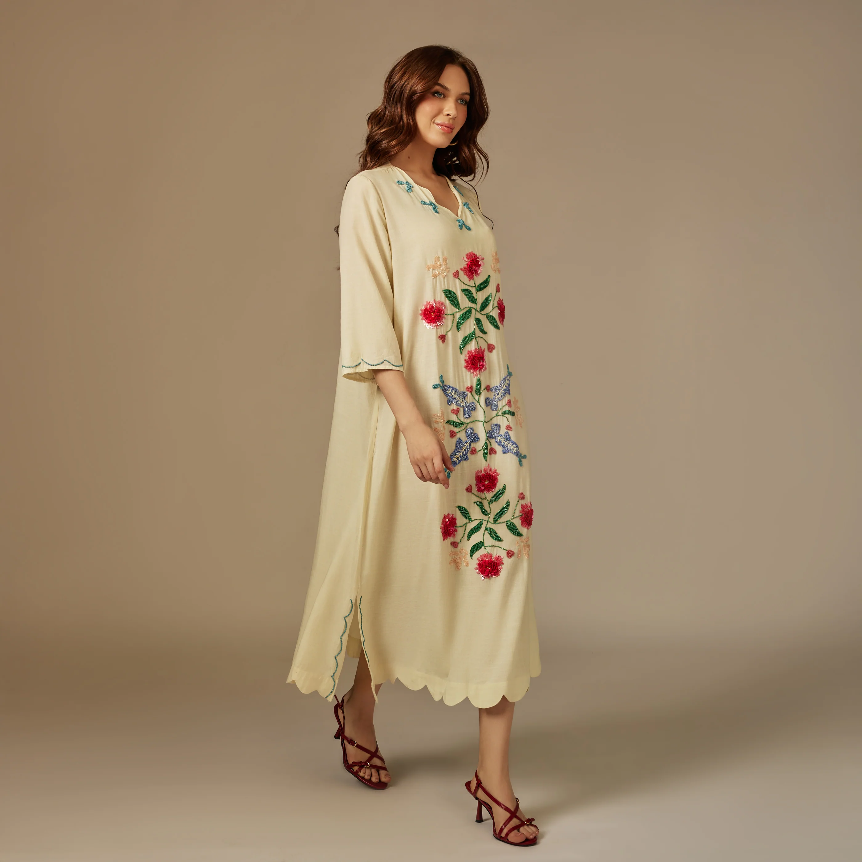 Yellow The Garden of Najel Embellished Dress - Image 4