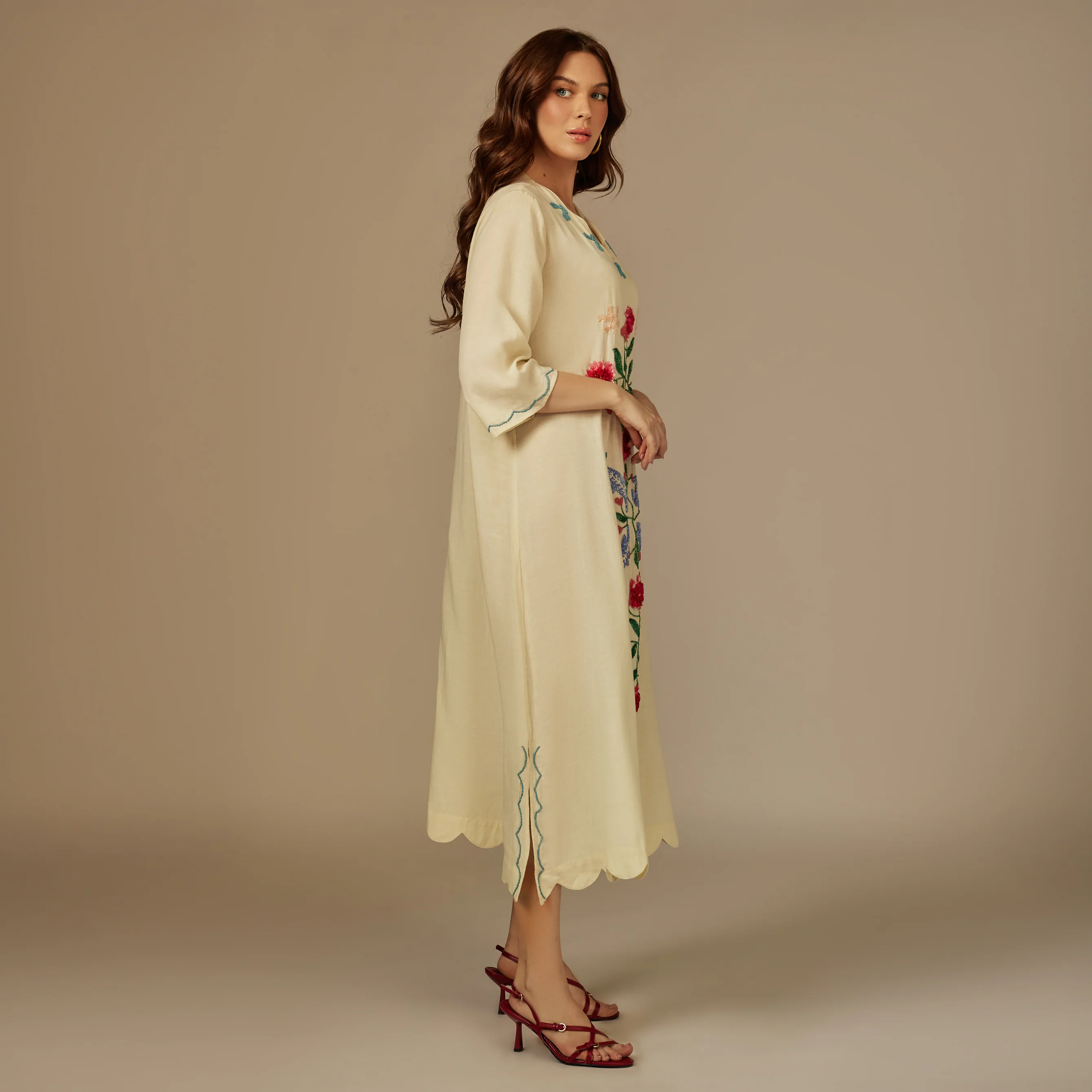 Yellow The Garden of Najel Embellished Dress - Image 5