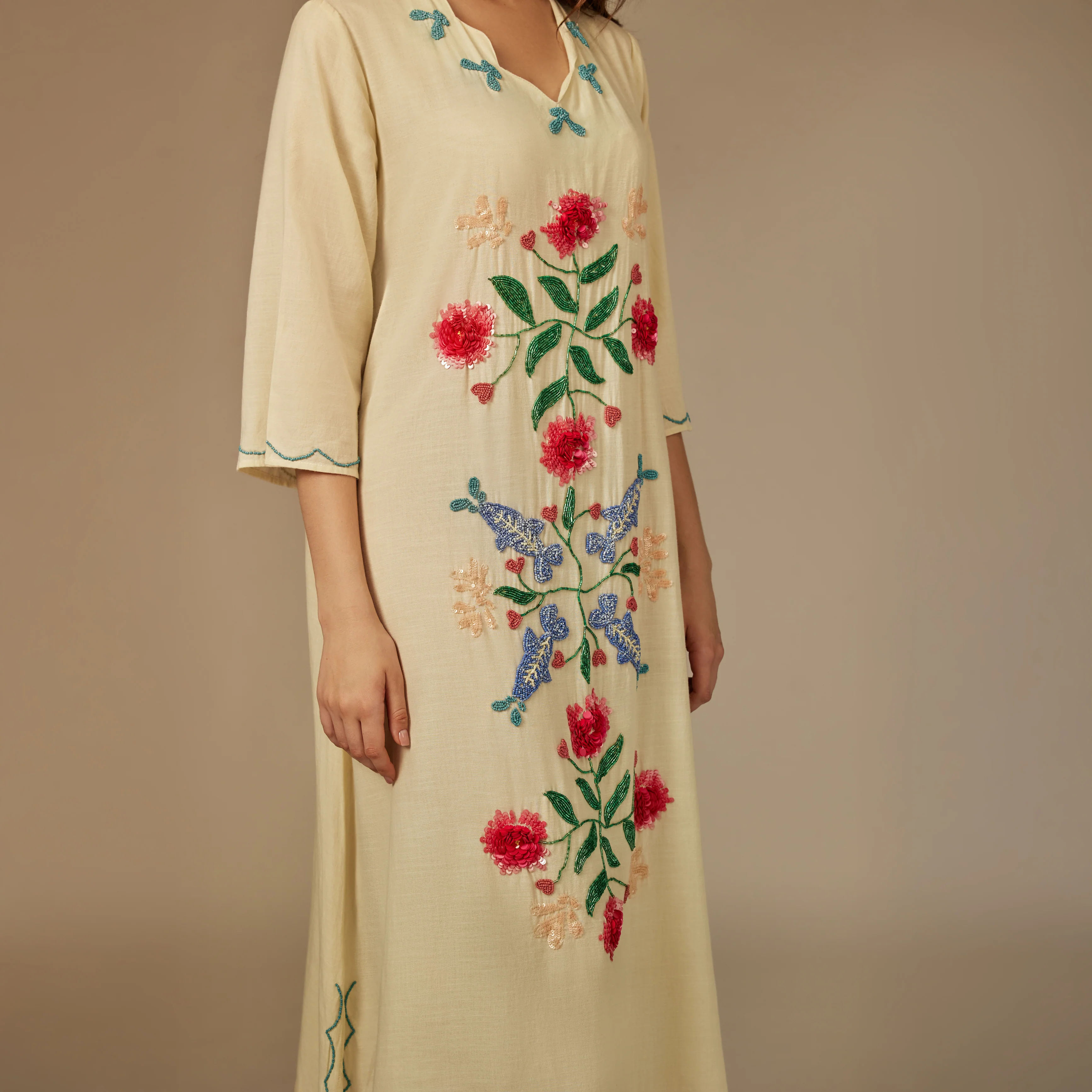 Yellow The Garden of Najel Embellished Dress - Image 6