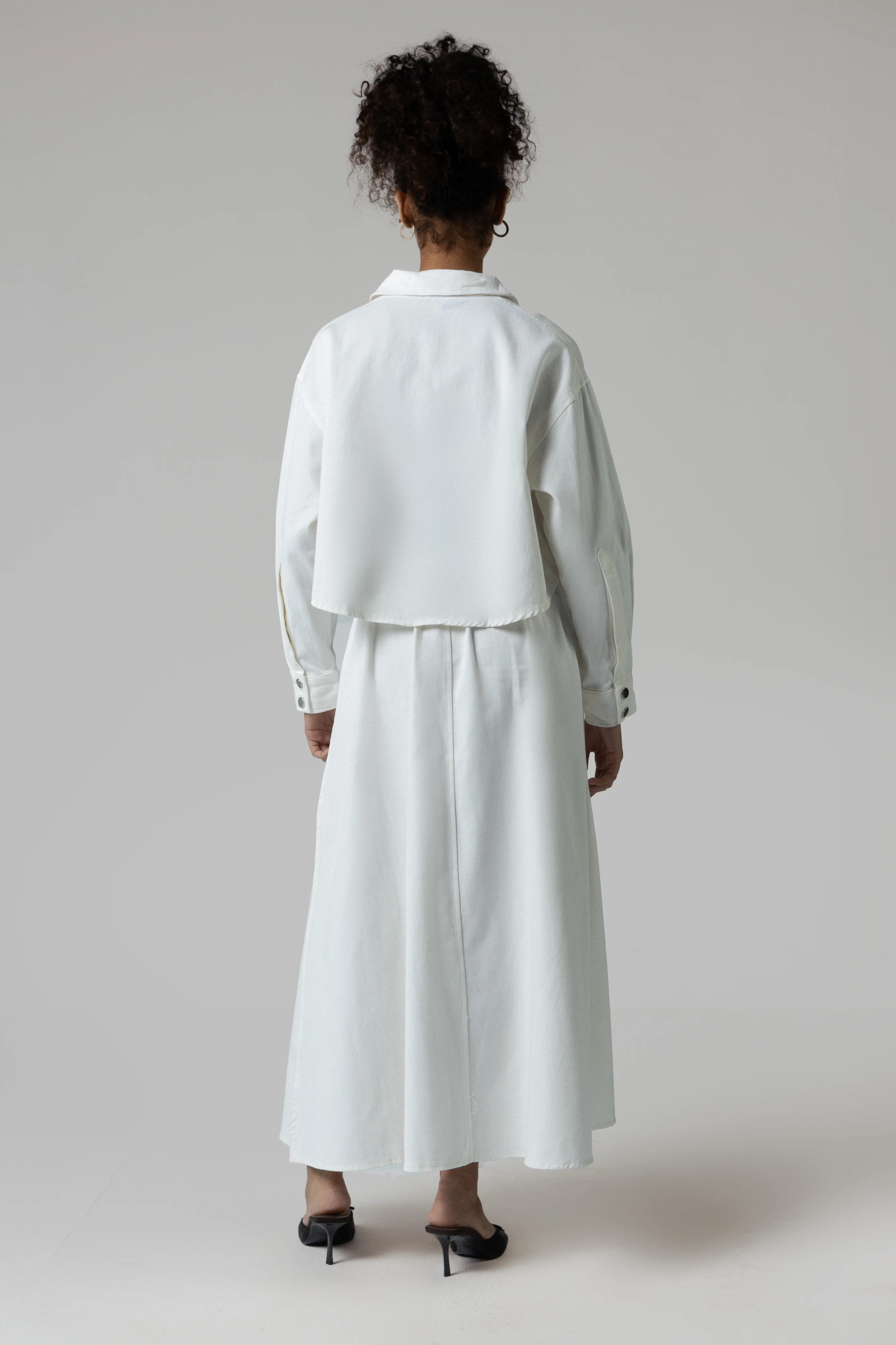 Twill Shirt & Skirt Set - White - Image 4