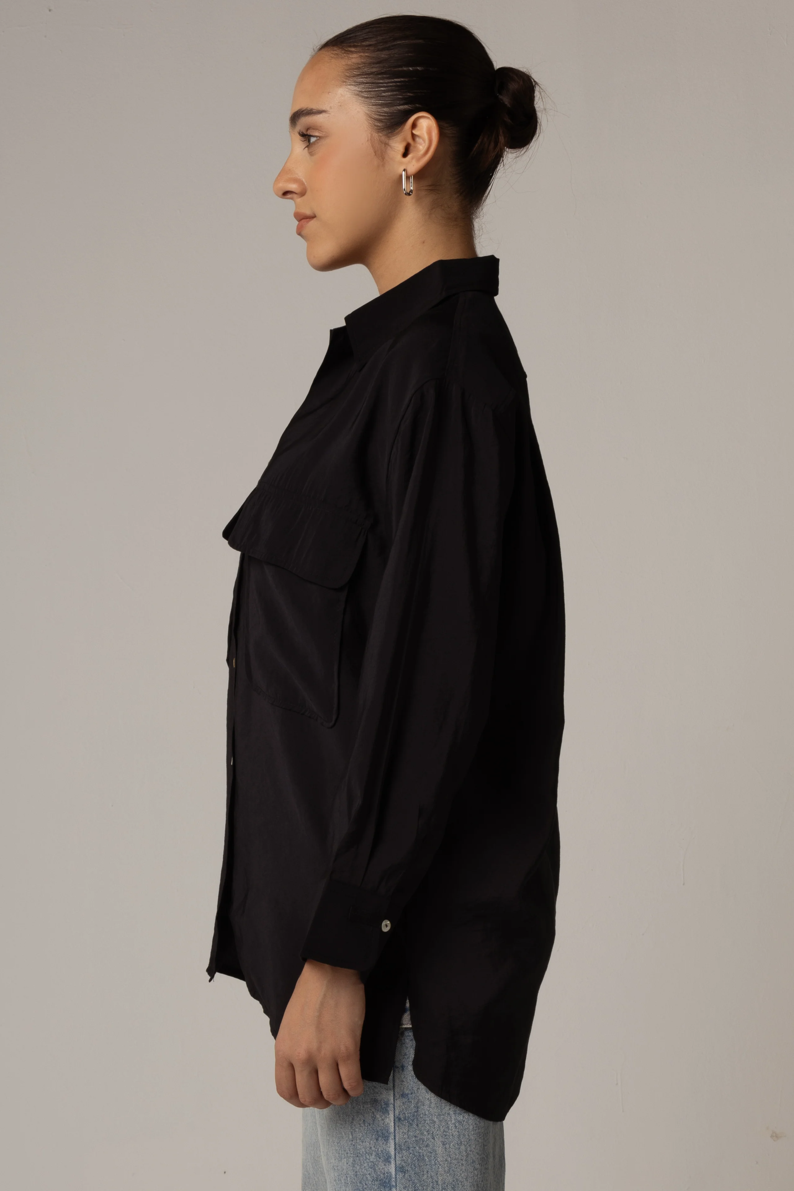 Utility Pocket Shirt - Black - Image 3
